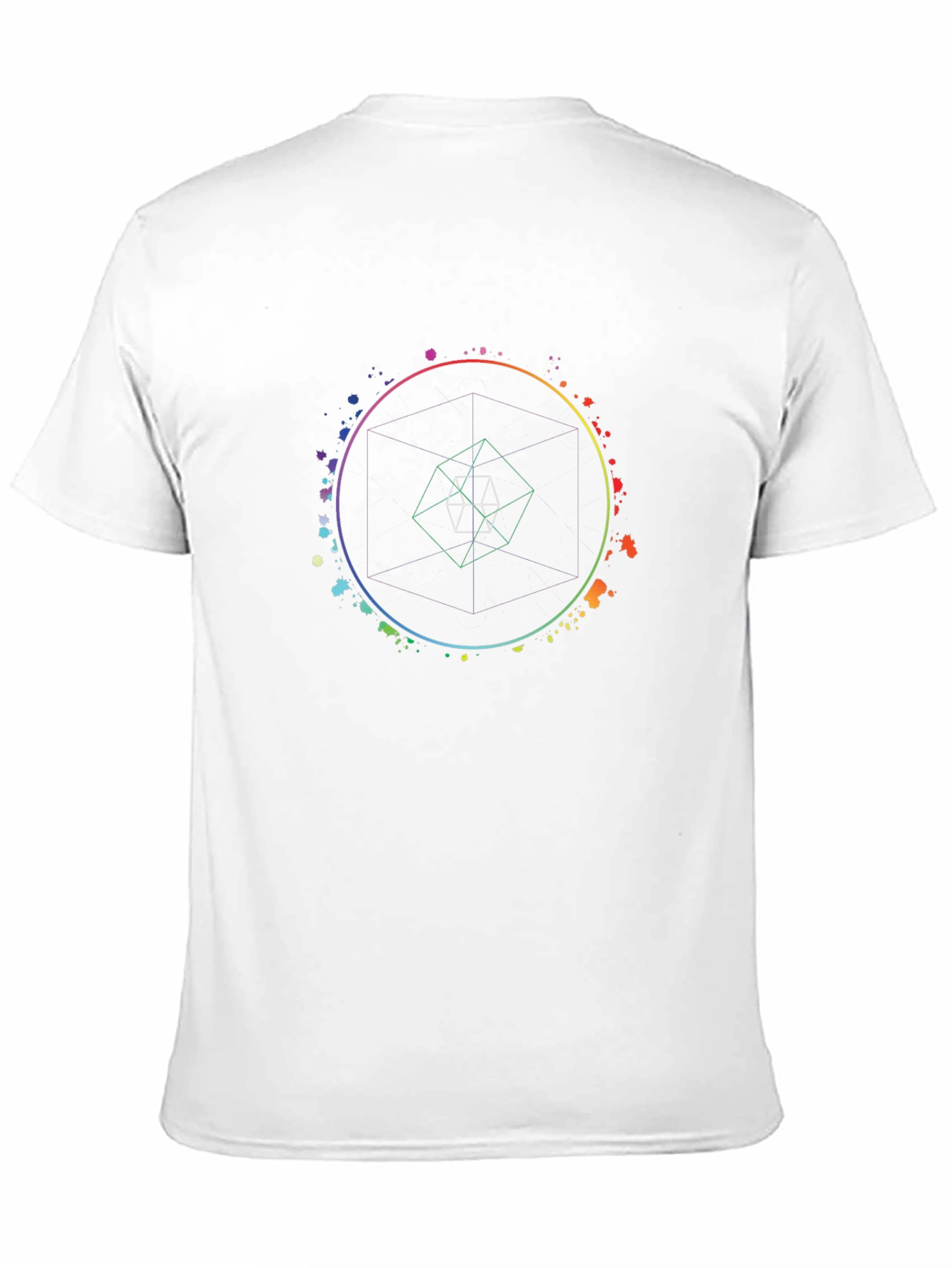 Geometric Circle Graphic Print T-Shirt - Black