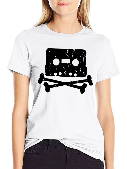 Retro Mixtape Skull Black T-Shirt