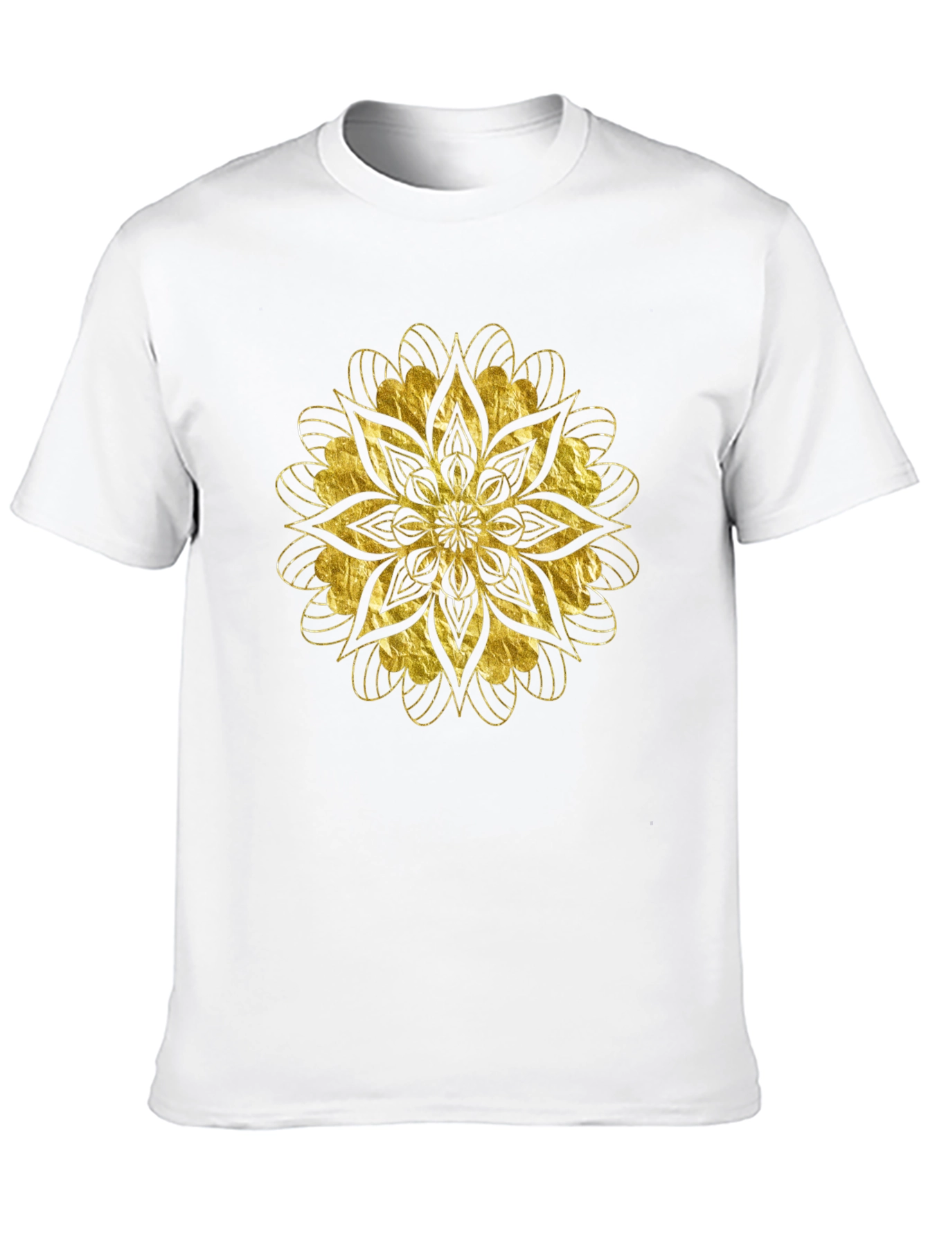 Golden Mandala Graphic Black T-Shirt
