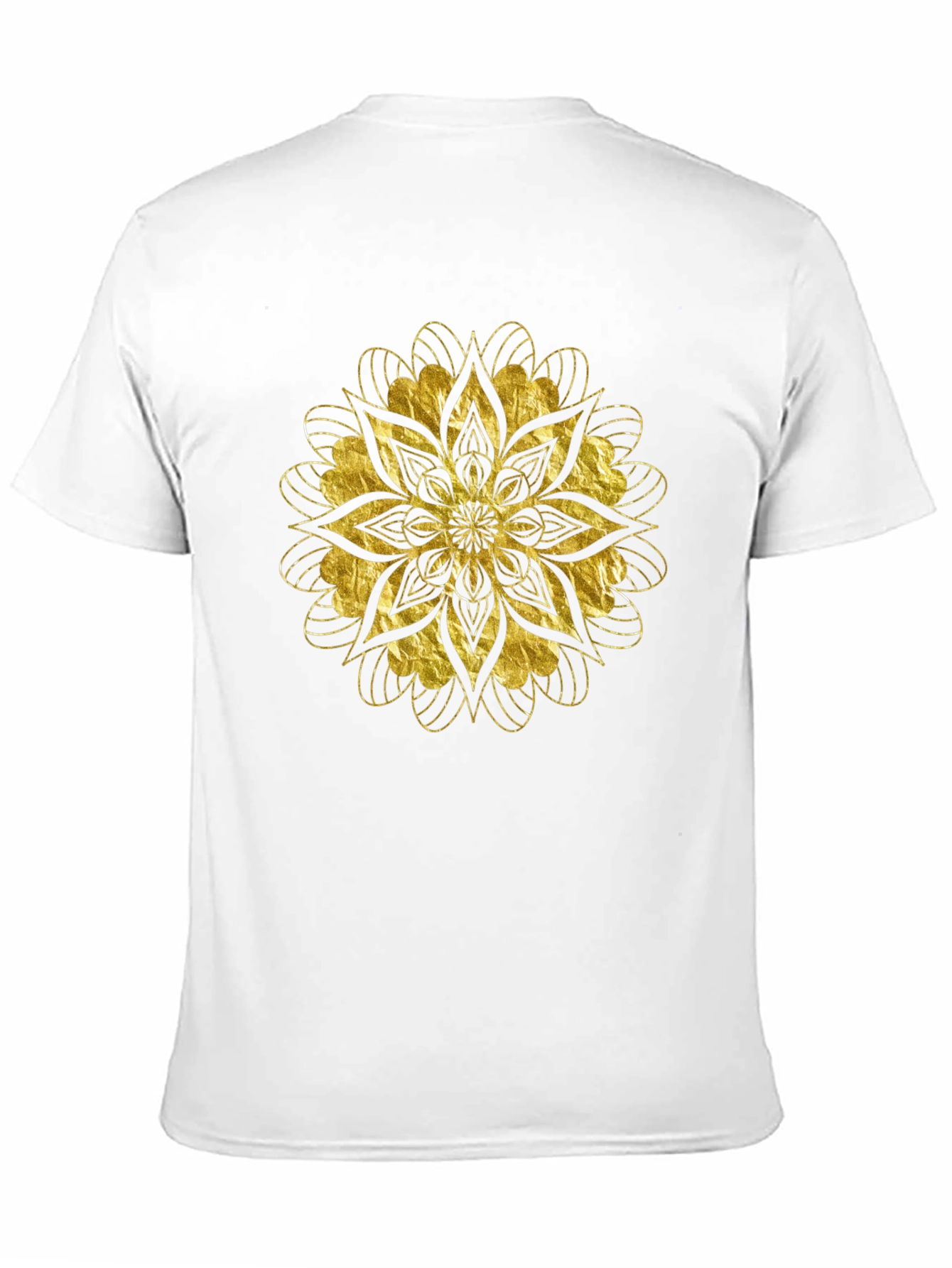 Golden Mandala Graphic Black T-Shirt
