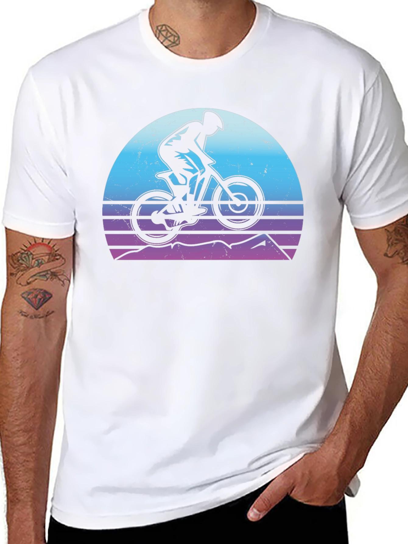 Mountain Biker Sunset Graphic Tee