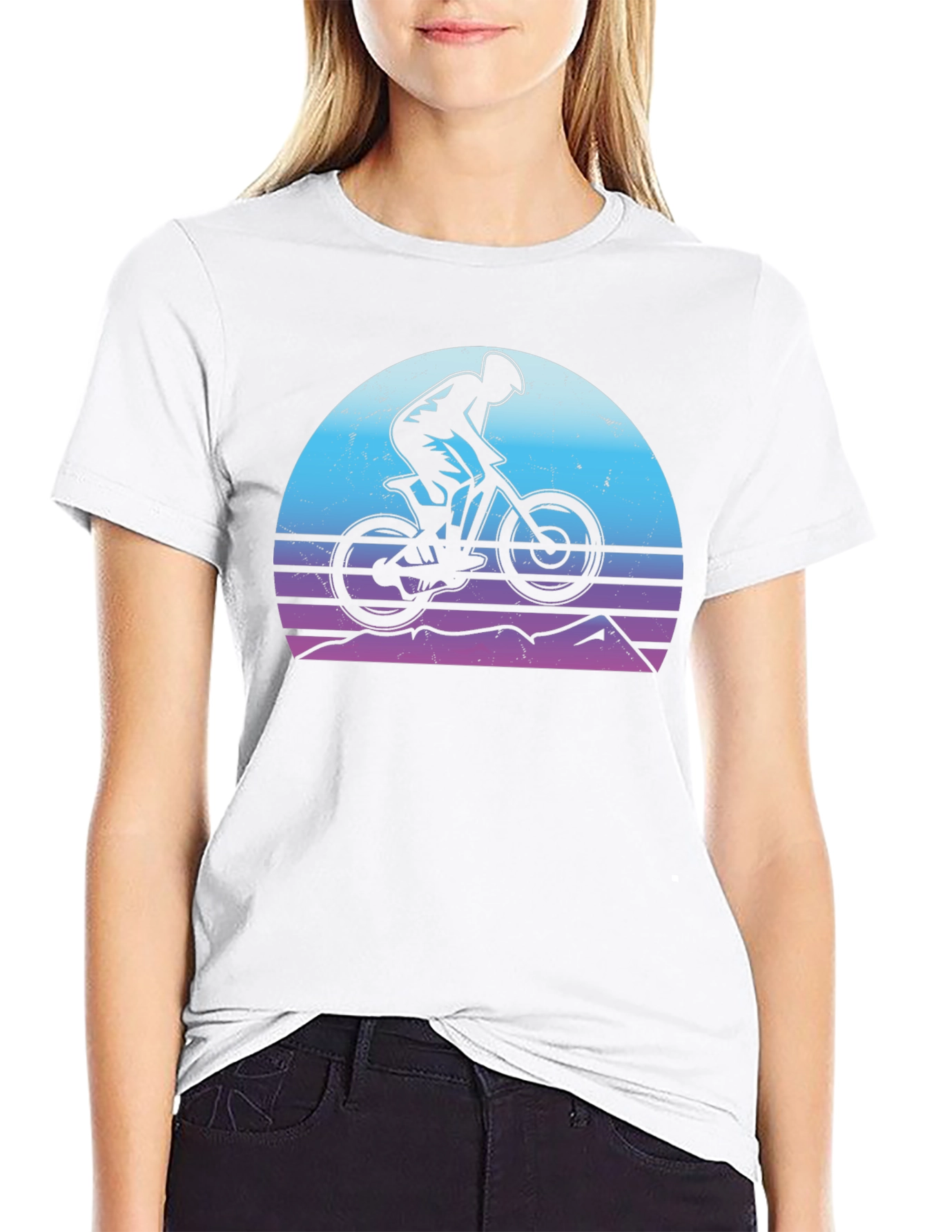 Mountain Biker Sunset Graphic Tee