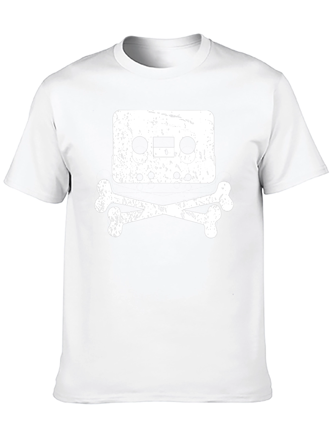 Cassette Tape Skull Graphic T-Shirt - Black