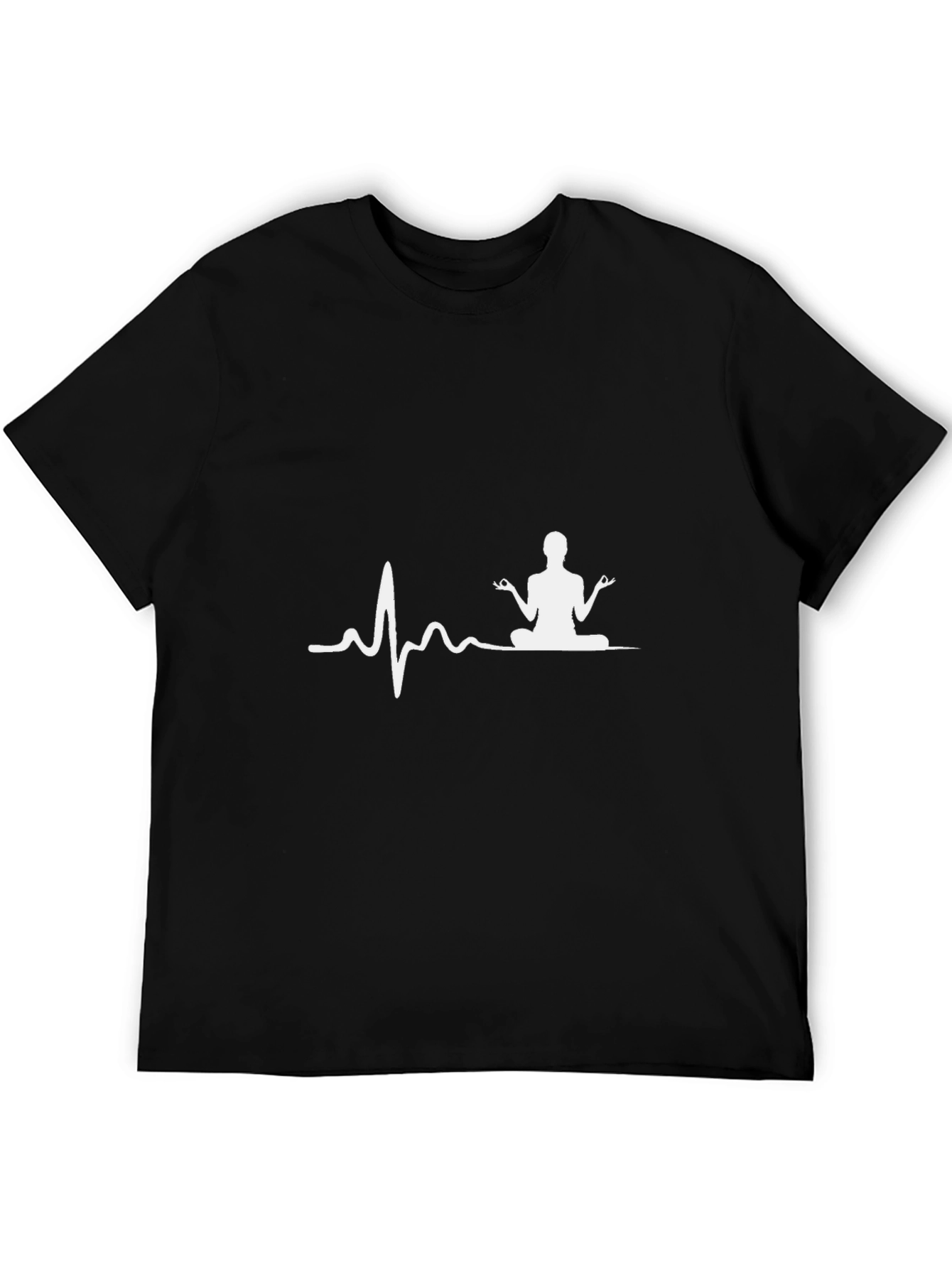 Zen Vibe Black Tee: Heartbeat Yoga Design