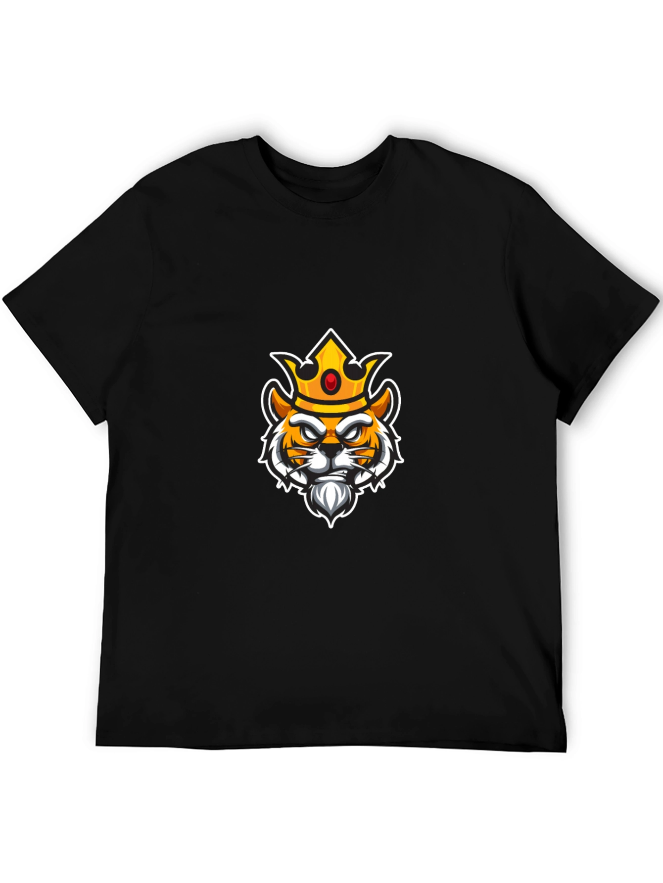King Tiger Graphic Tee - Black Cotton Blend Shirt