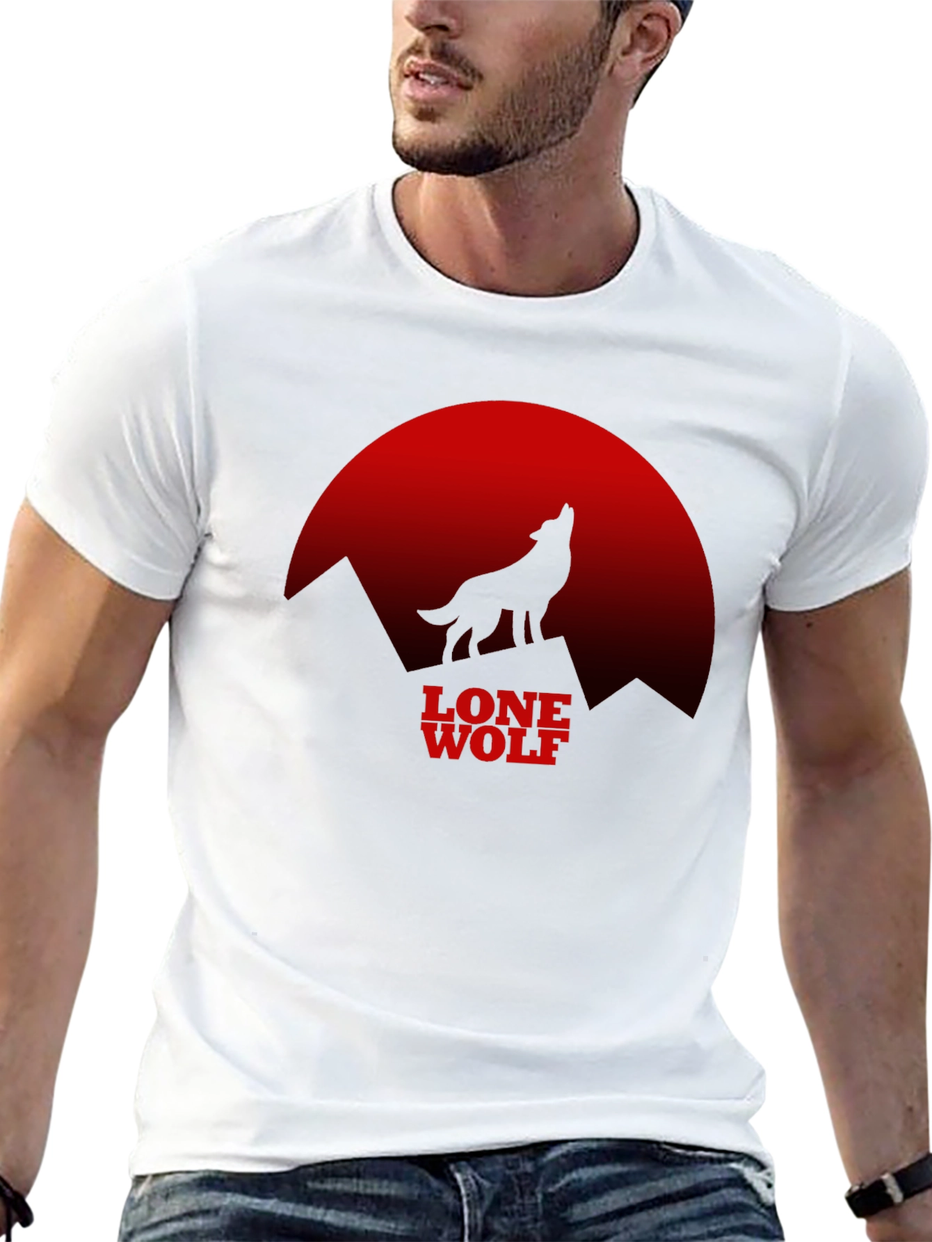 Lone Wolf Graphic Tee - Moon Silhouette