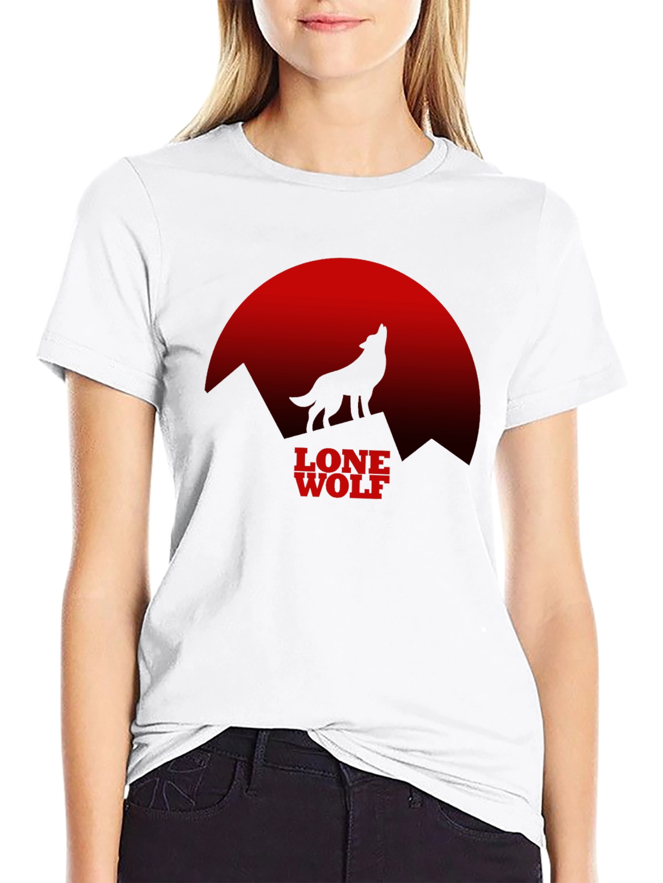 Lone Wolf Graphic Tee - Moon Silhouette