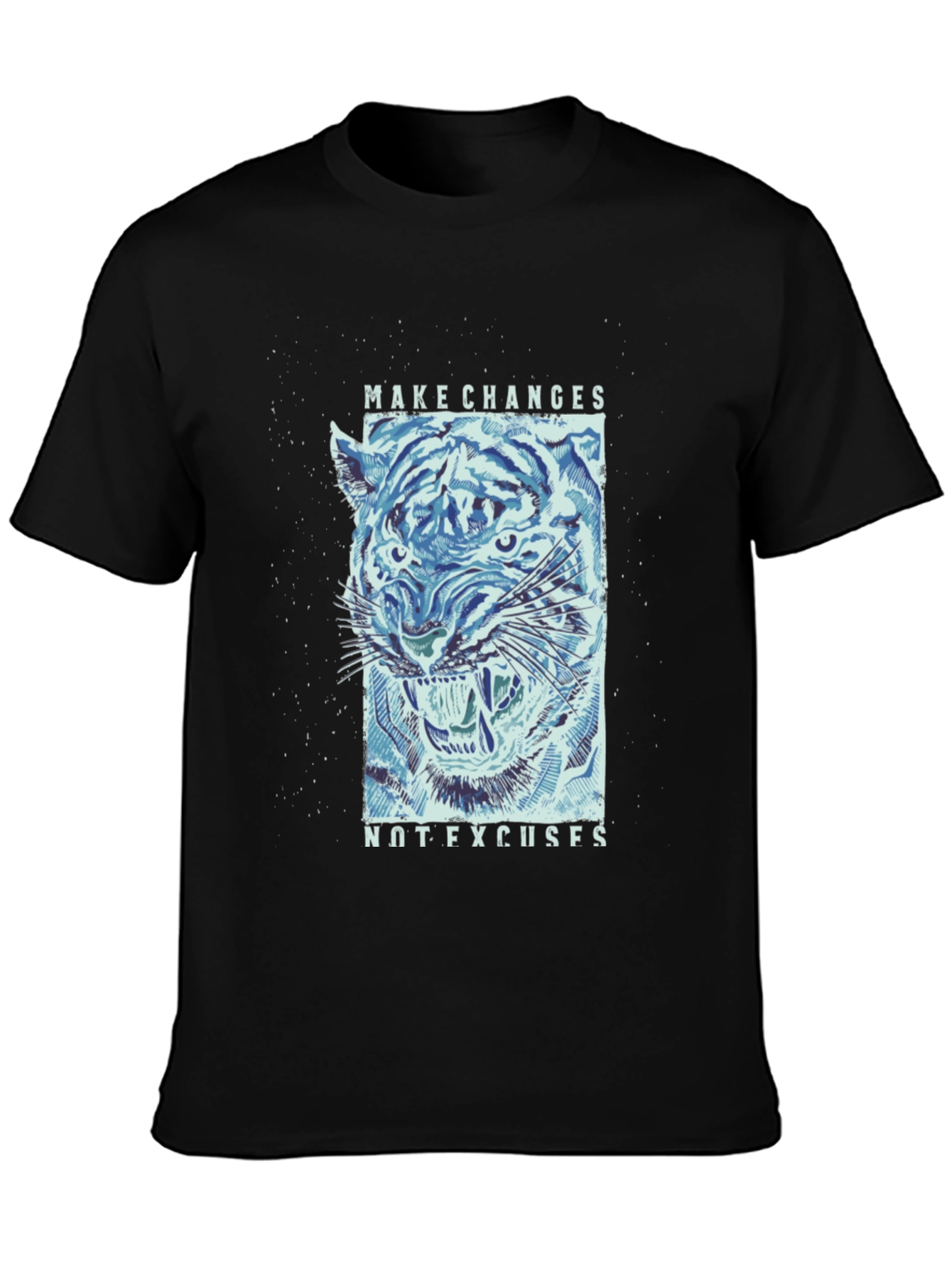 Make Changes Tiger Graphic Tee - Mens Black T-Shirt