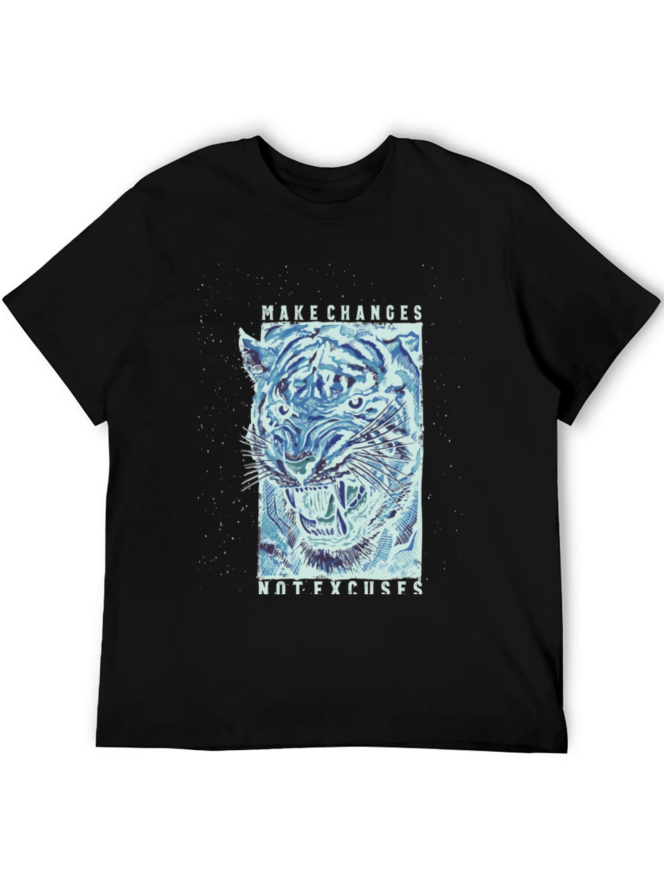 Make Changes Tiger Graphic Tee - Mens Black T-Shirt