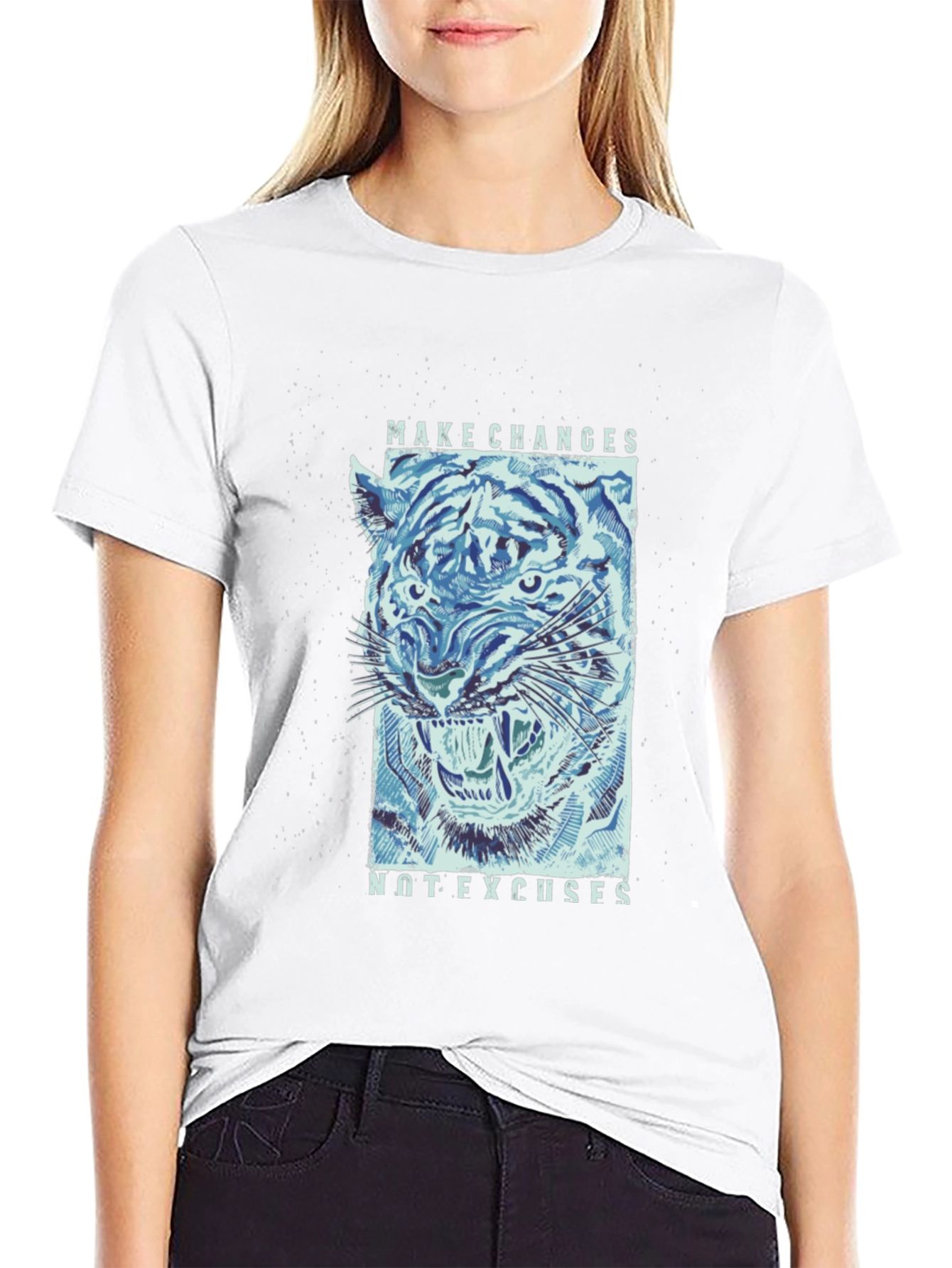 Make Changes Tiger Graphic Tee - Mens Black T-Shirt