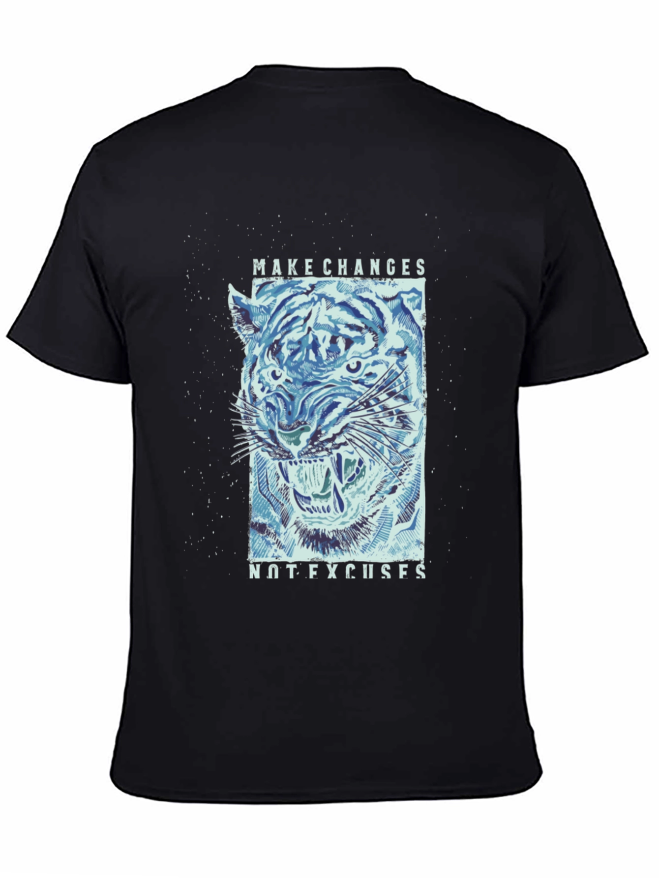 Make Changes Tiger Graphic Tee - Mens Black T-Shirt