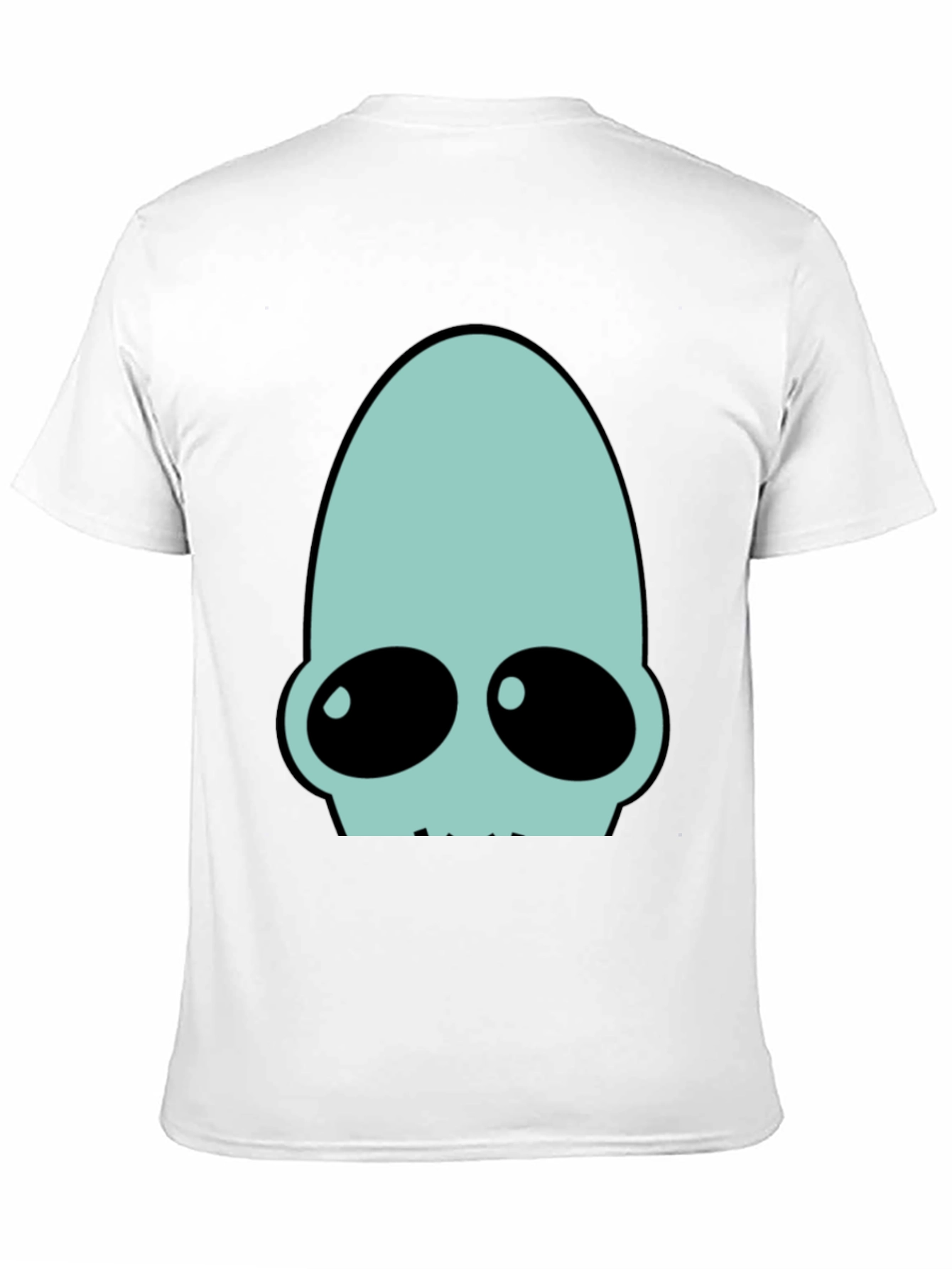 Futuristic Alien Head T-Shirt - Black Cotton Tee