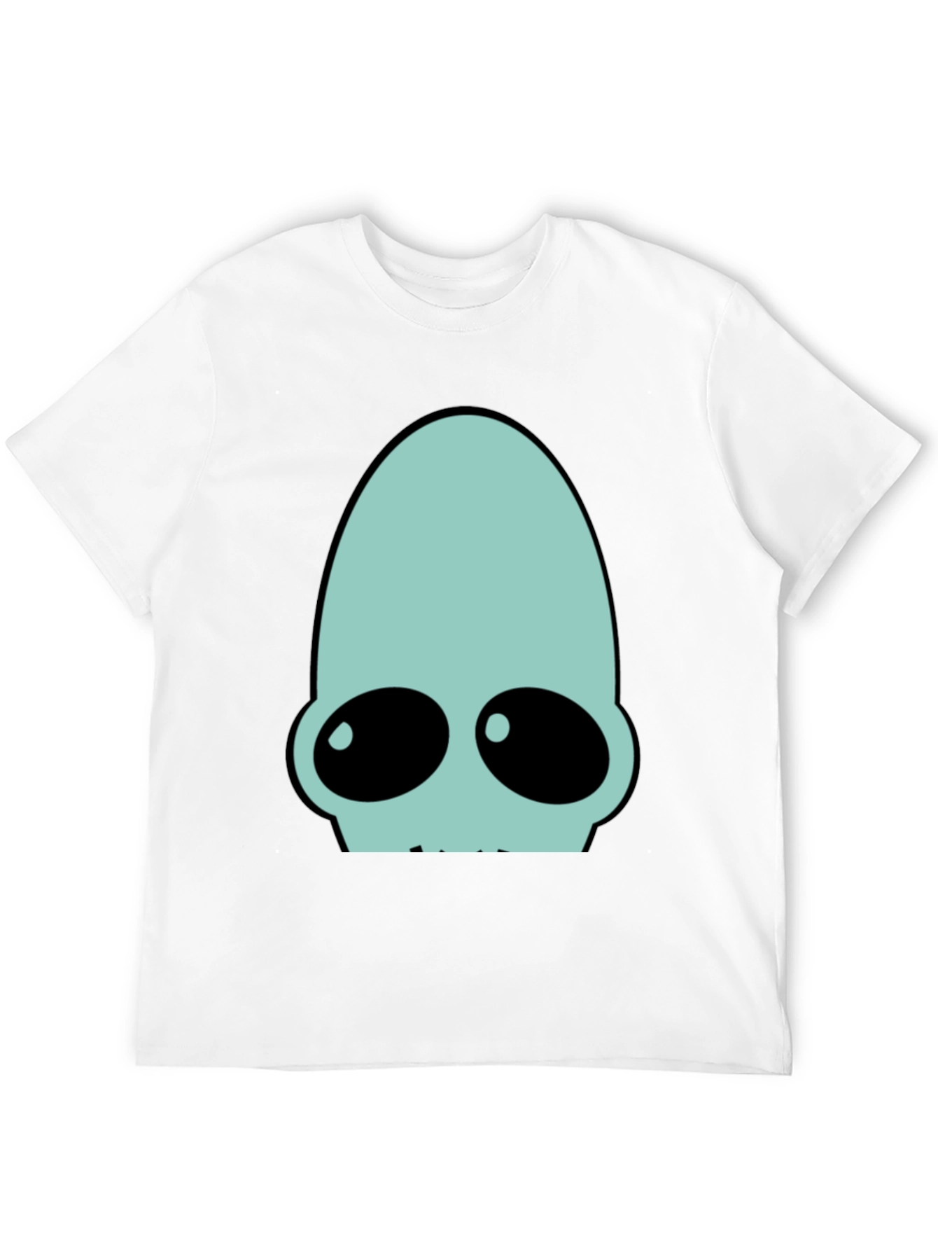 Futuristic Alien Head T-Shirt - Black Cotton Tee