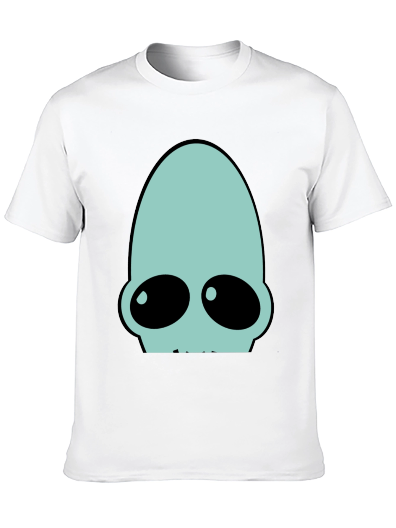 Futuristic Alien Head T-Shirt - Black Cotton Tee
