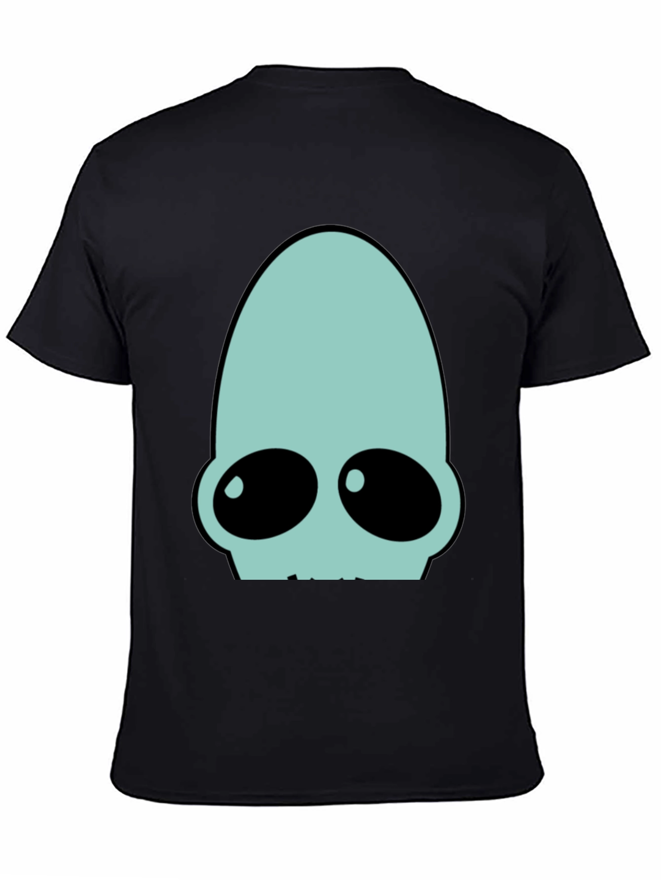 Futuristic Alien Head T-Shirt - Black Cotton Tee