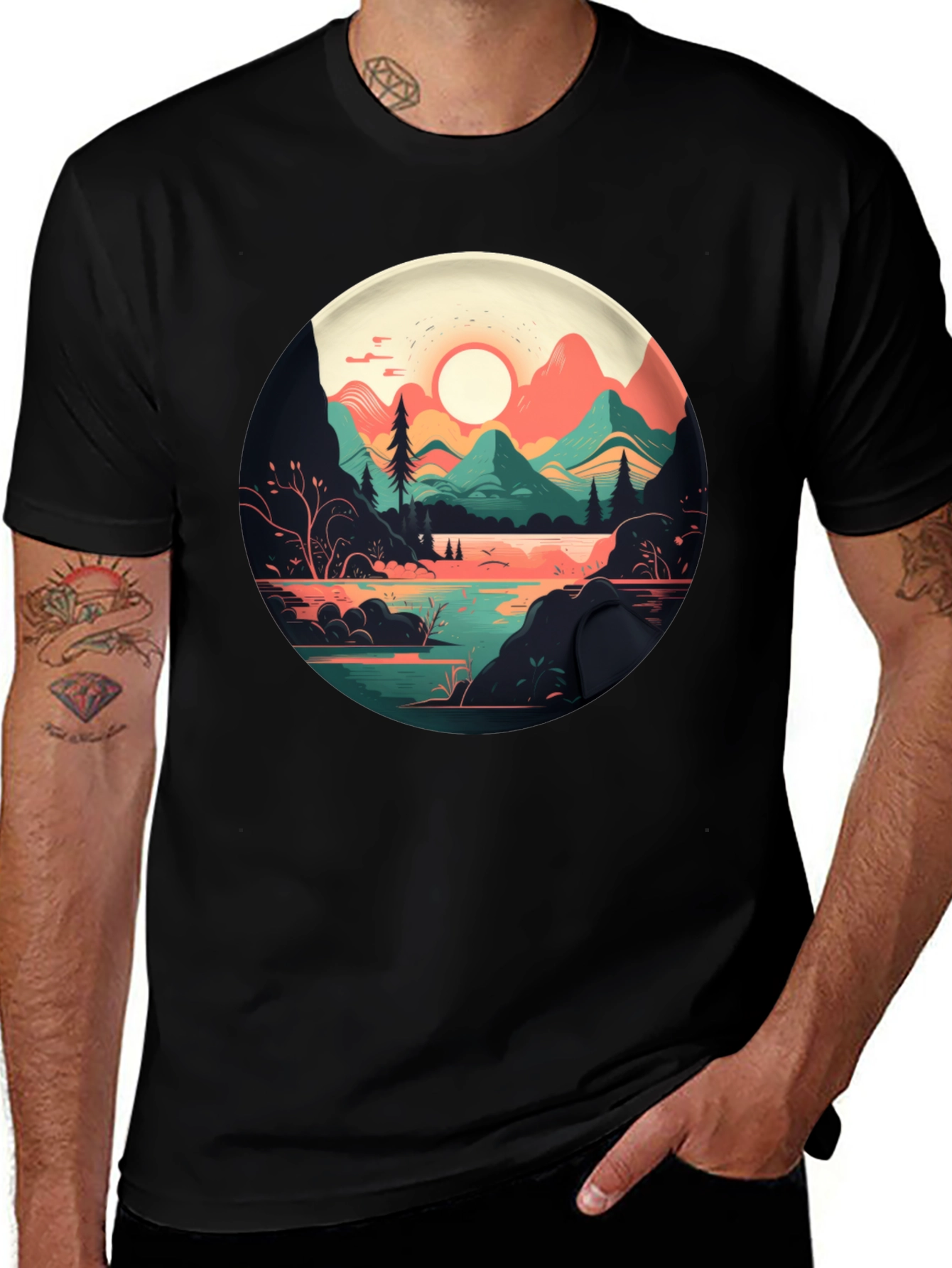 Mountain Lake T-Shirt - Nature Graphic Tee