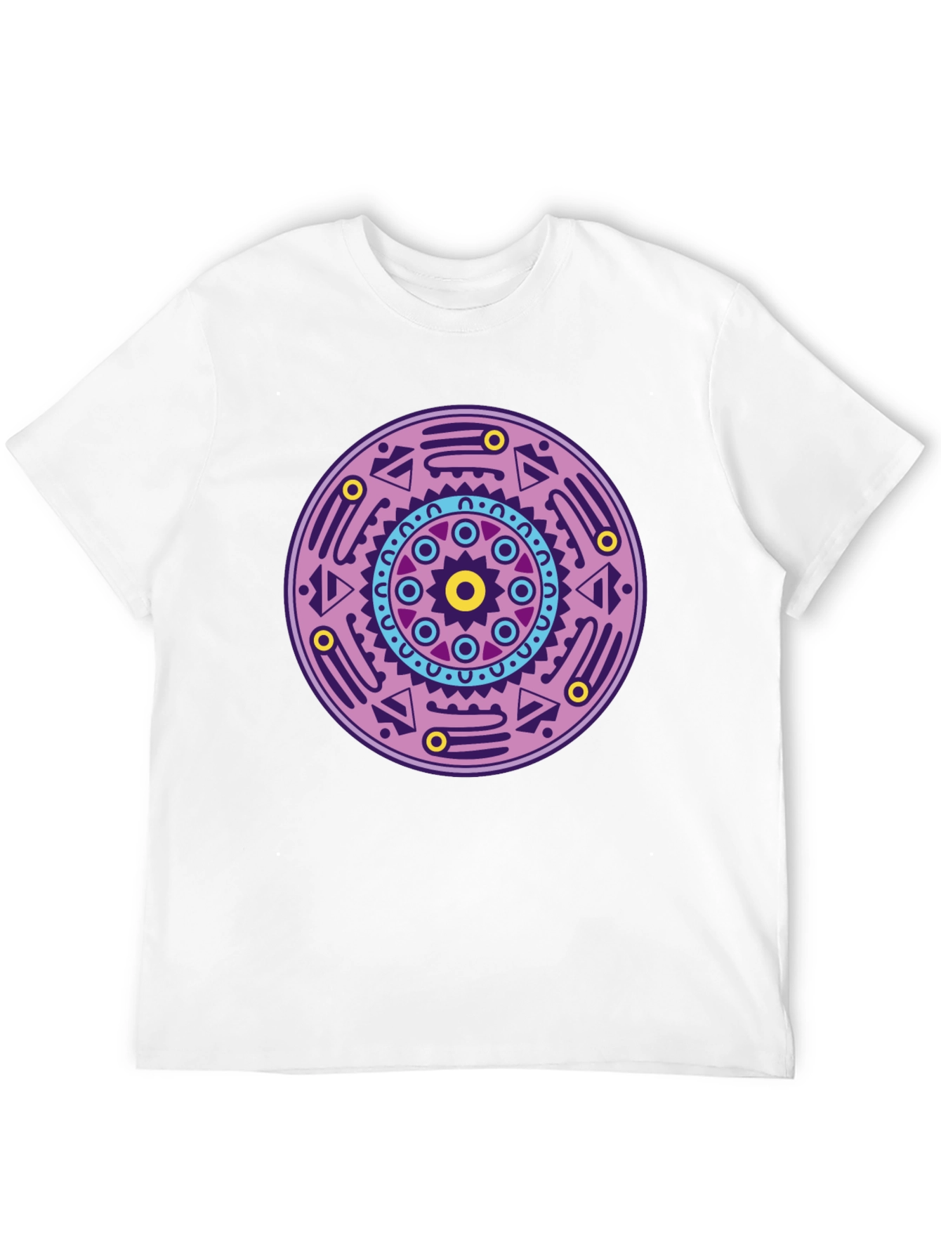 Geometric Mandala Graphic Tee - Black Cotton T-Shirt