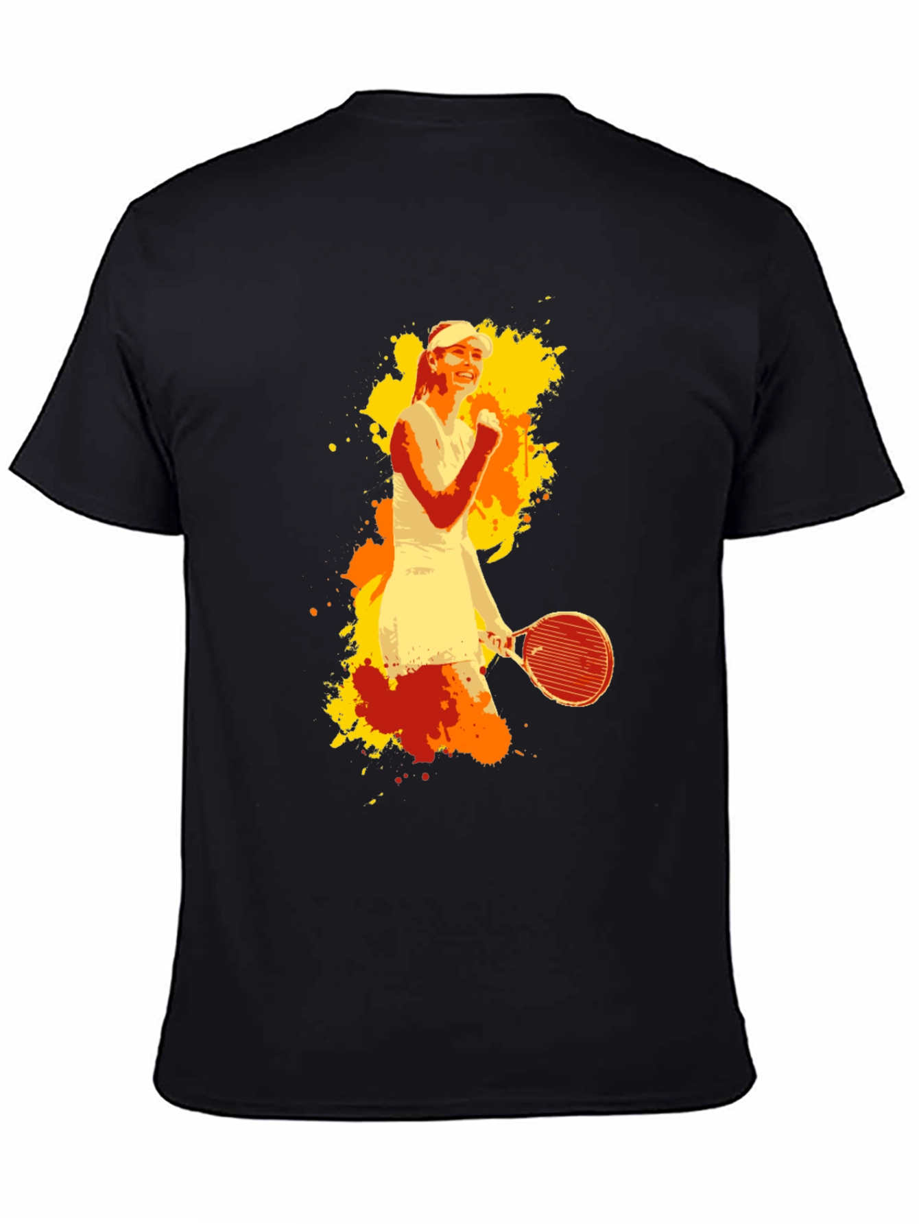Tennis Player Graphic Tee - Mens Black T-Shirt