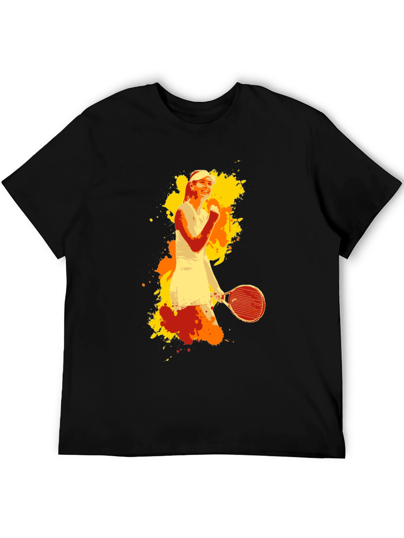 Tennis Player Graphic Tee - Mens Black T-Shirt
