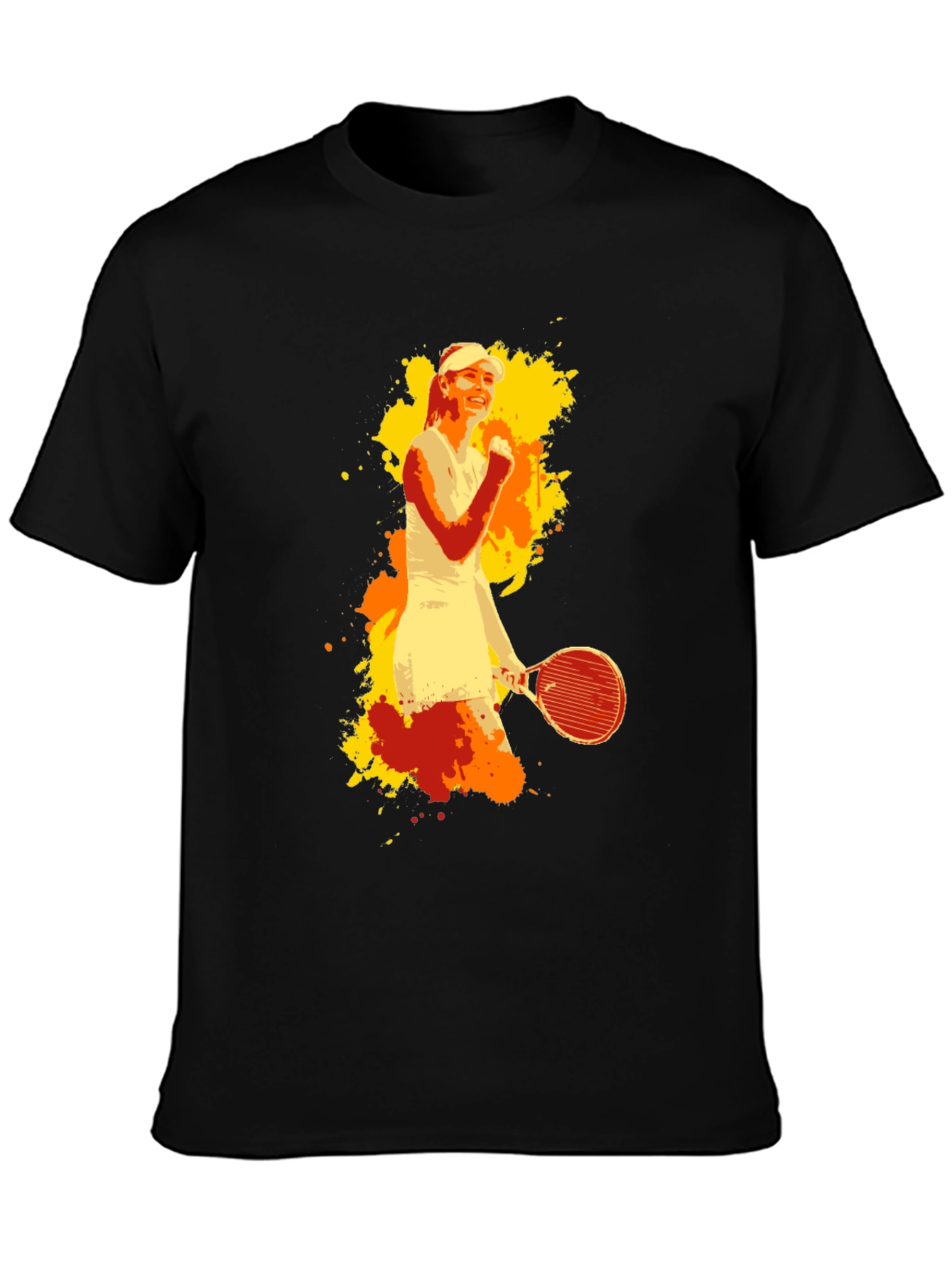 Tennis Player Graphic Tee - Mens Black T-Shirt