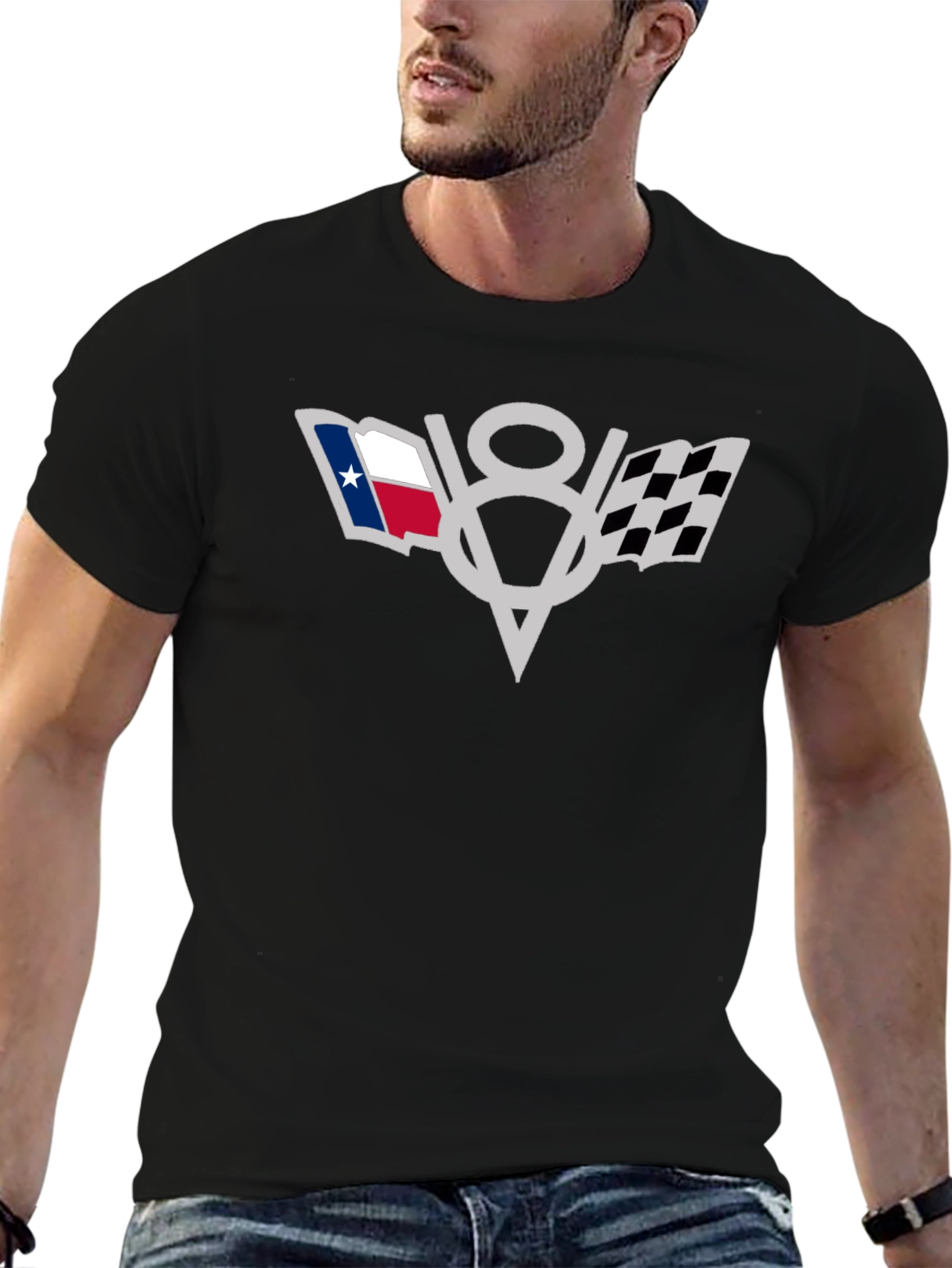 Texas V8 Engine Black T-Shirt
