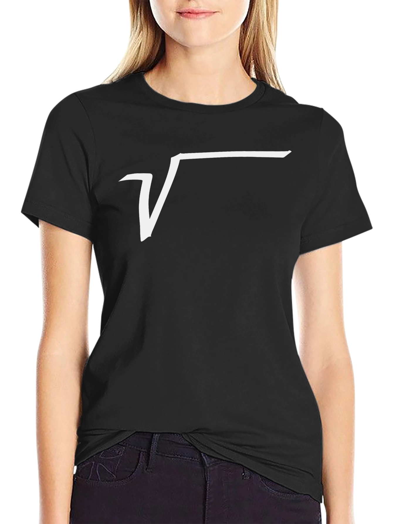 Square Root Graphic Tee - Black Cotton T-Shirt