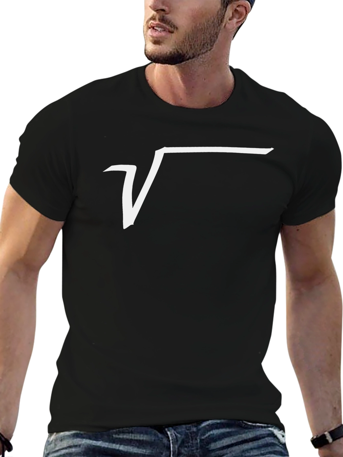 Square Root Graphic Tee - Black Cotton T-Shirt