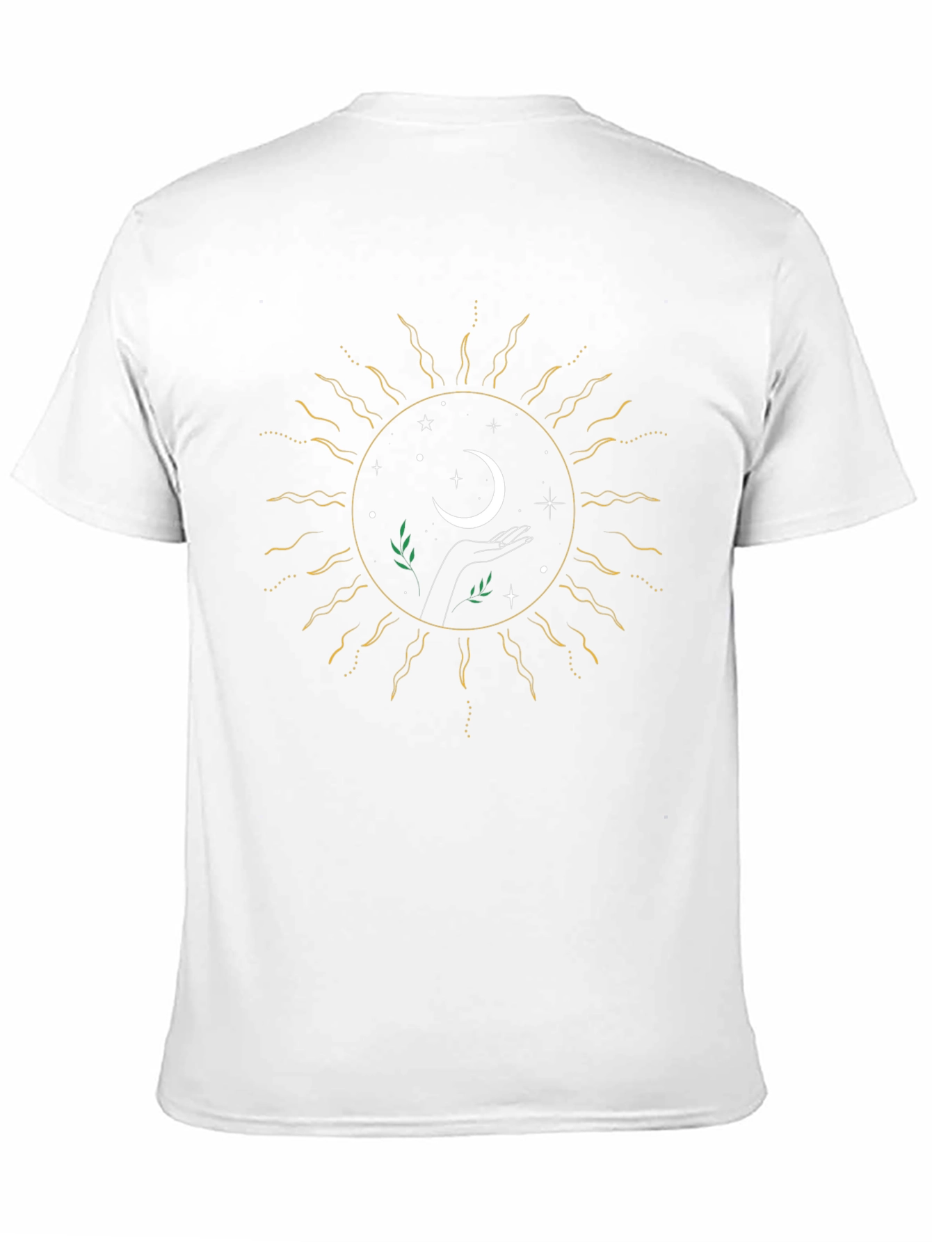 Celestial Sun & Moon Graphic Tee - Black