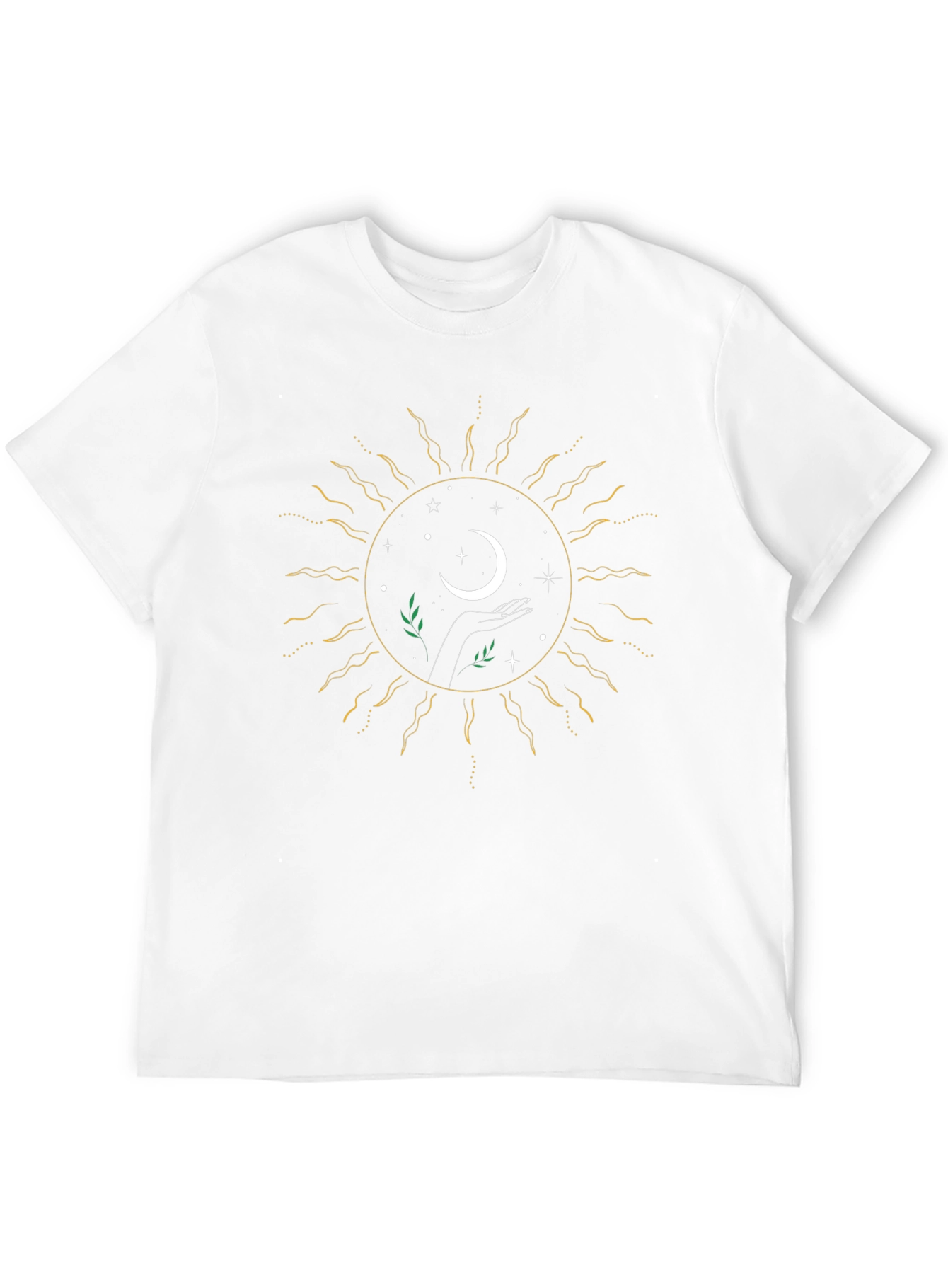 Celestial Sun & Moon Graphic Tee - Black