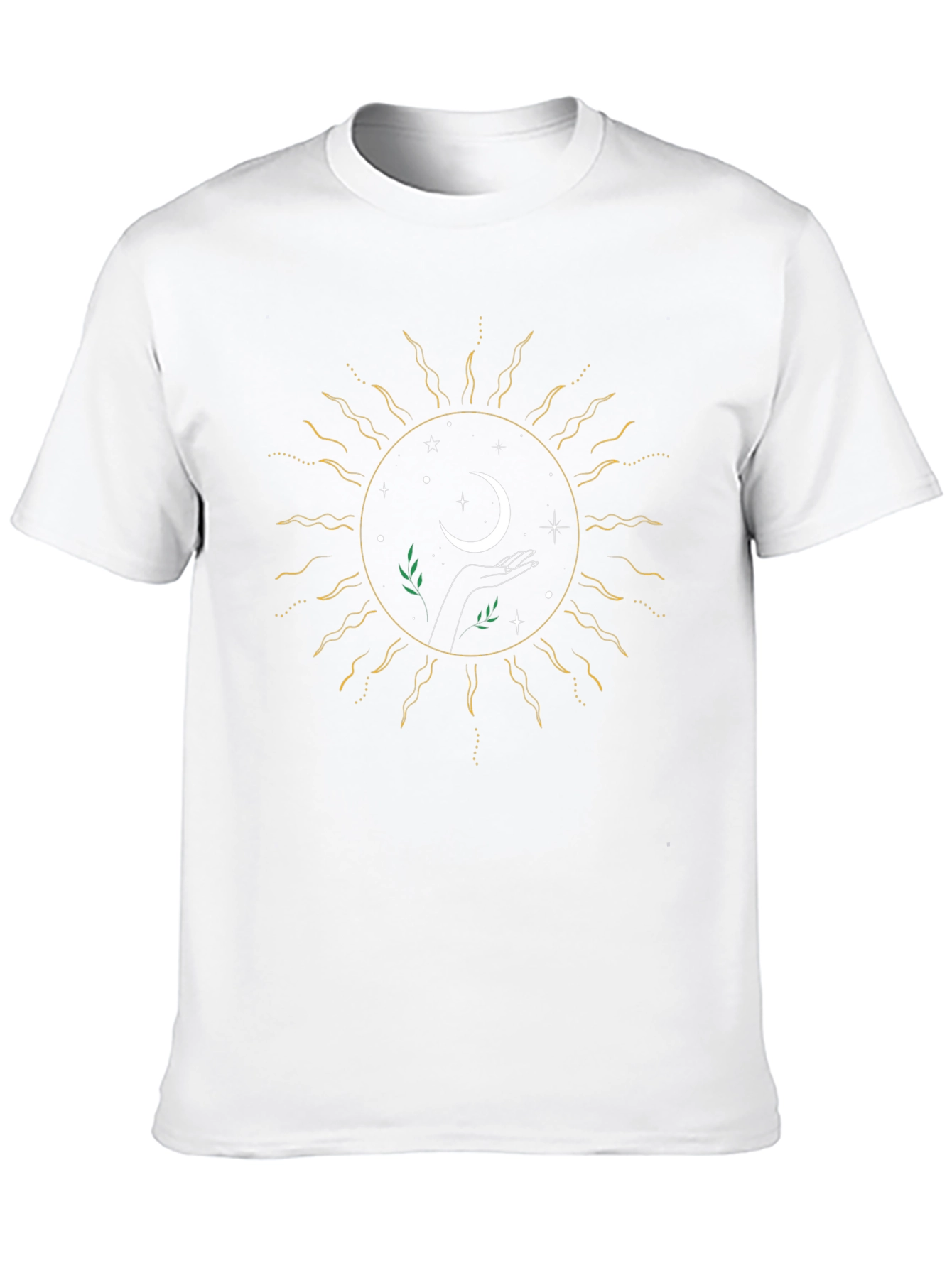 Celestial Sun & Moon Graphic Tee - Black
