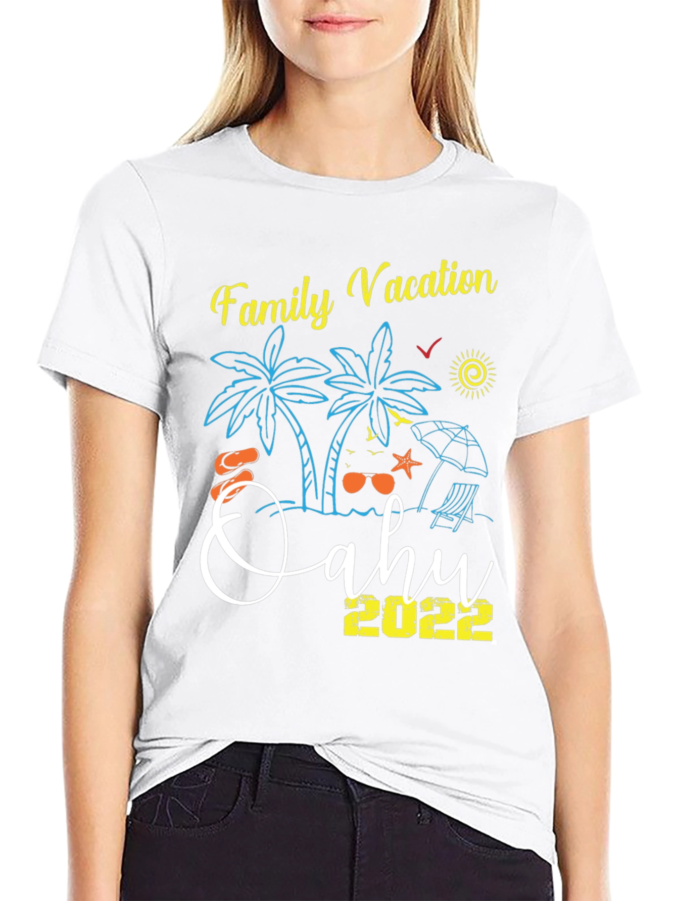 Family Vacation Oahu 2022 Black T-Shirt