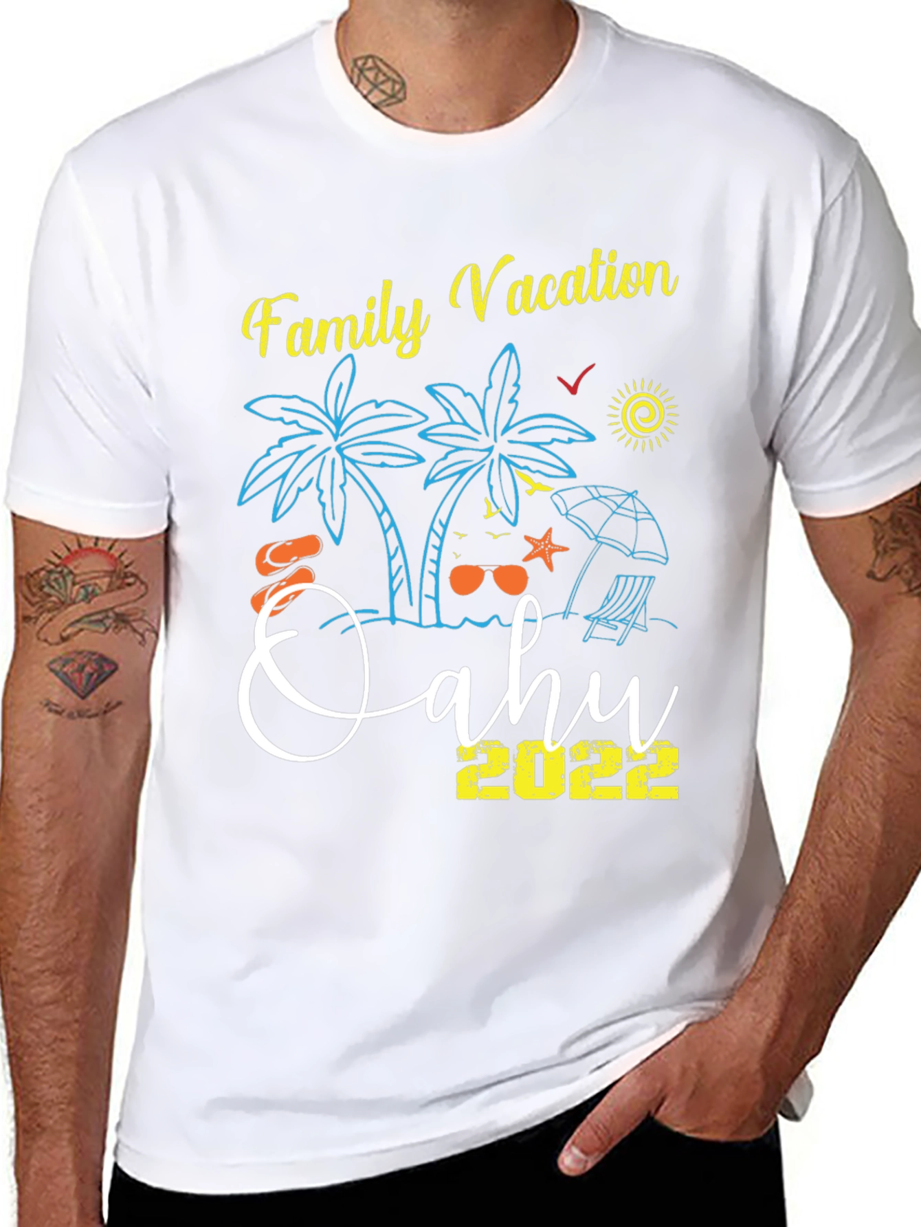 Family Vacation Oahu 2022 Black T-Shirt