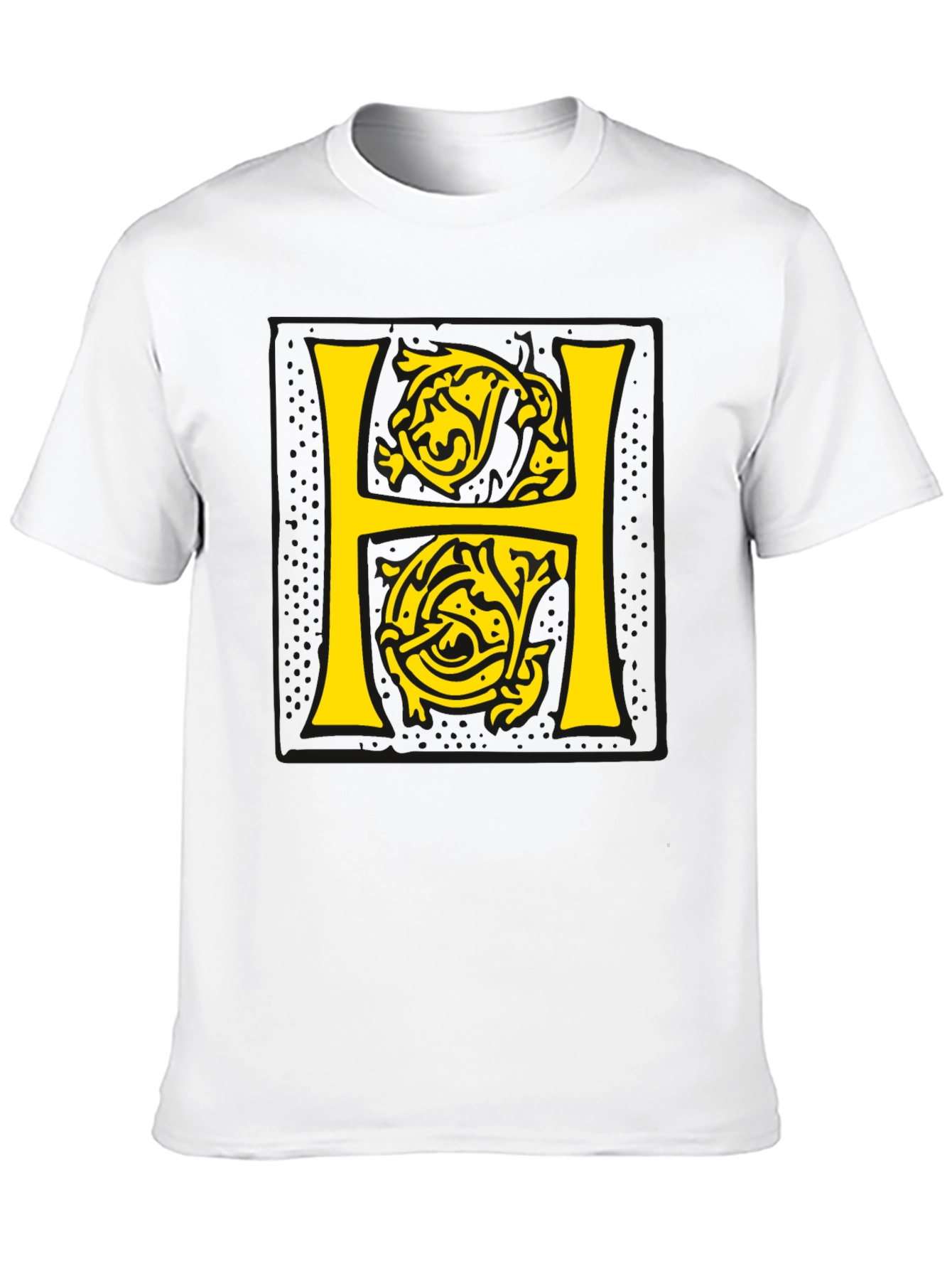 Letter H Graphic Print T-Shirt - Stylish Mens Tee