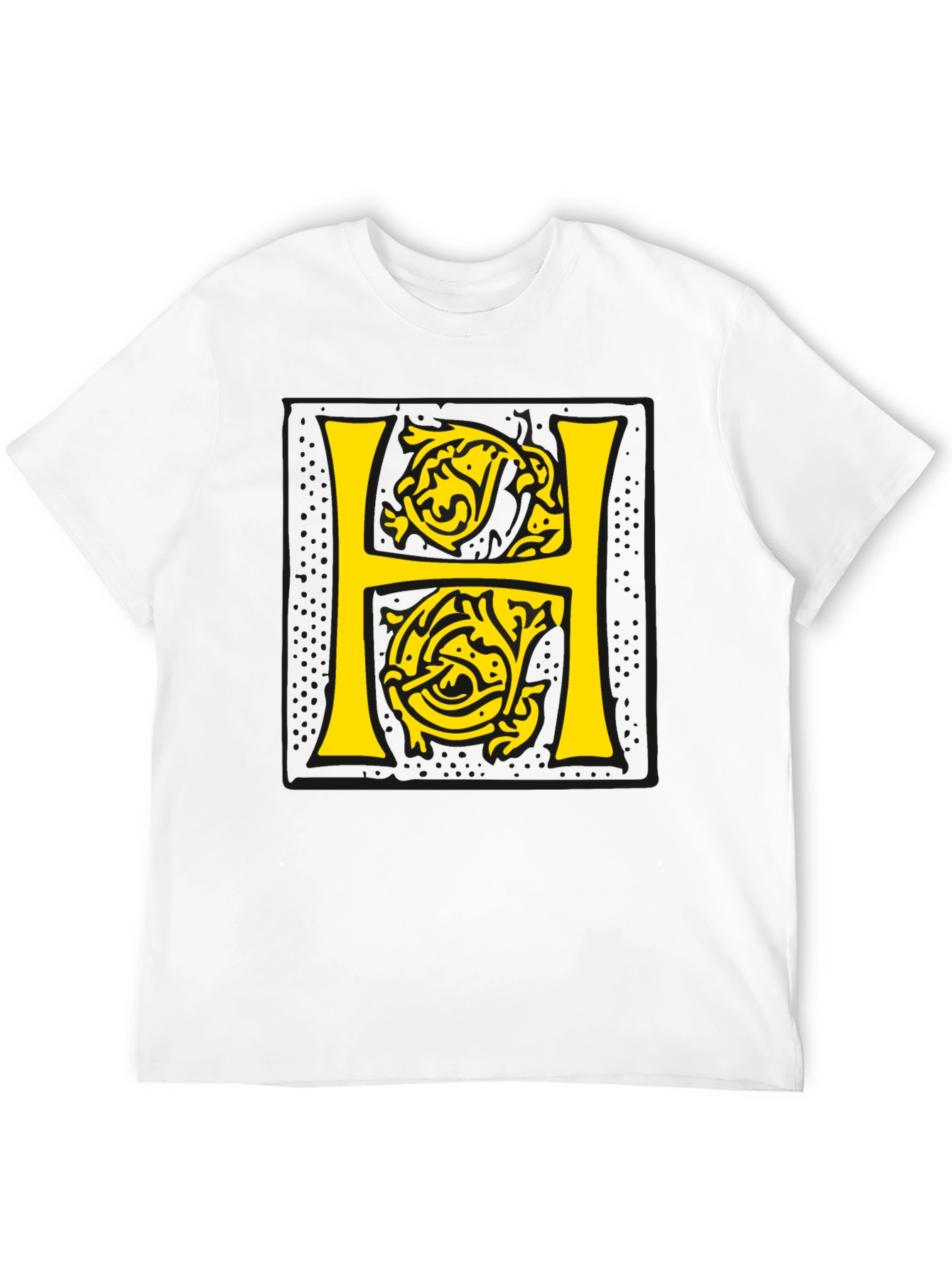 Letter H Graphic Print T-Shirt - Stylish Mens Tee