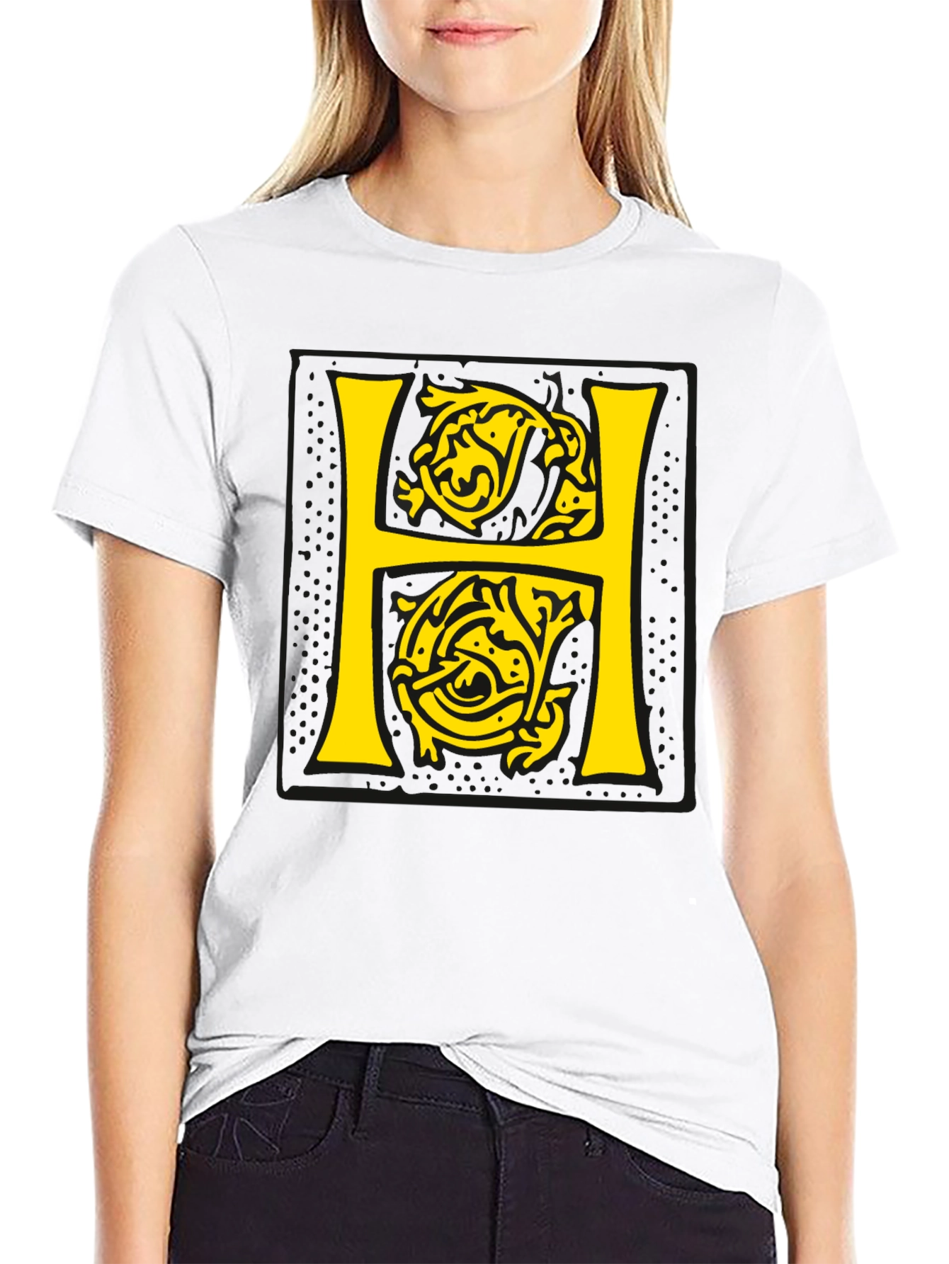 Letter H Graphic Print T-Shirt - Stylish Mens Tee