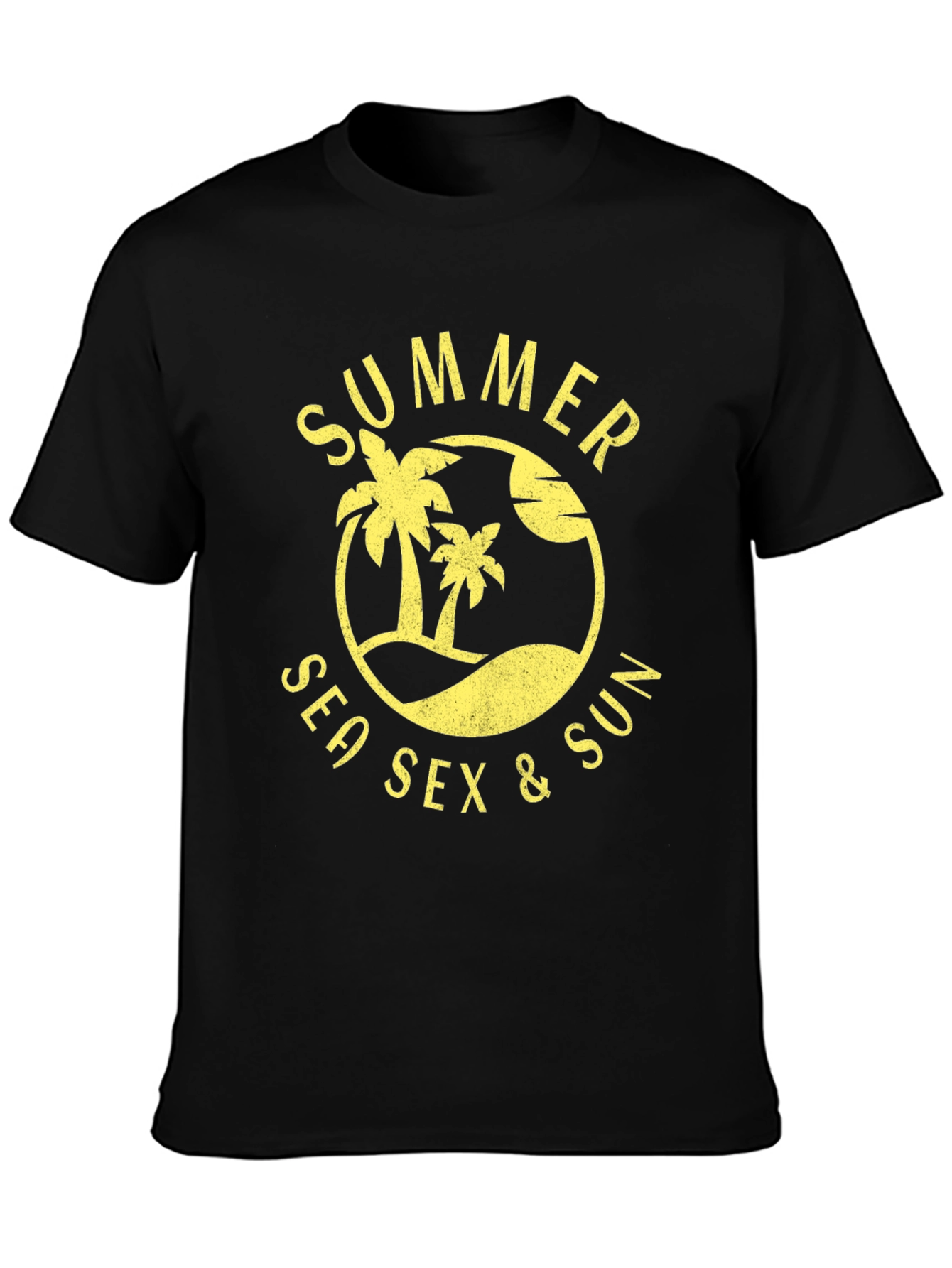 Summer Sea Sex & Sun Graphic Tee - Black