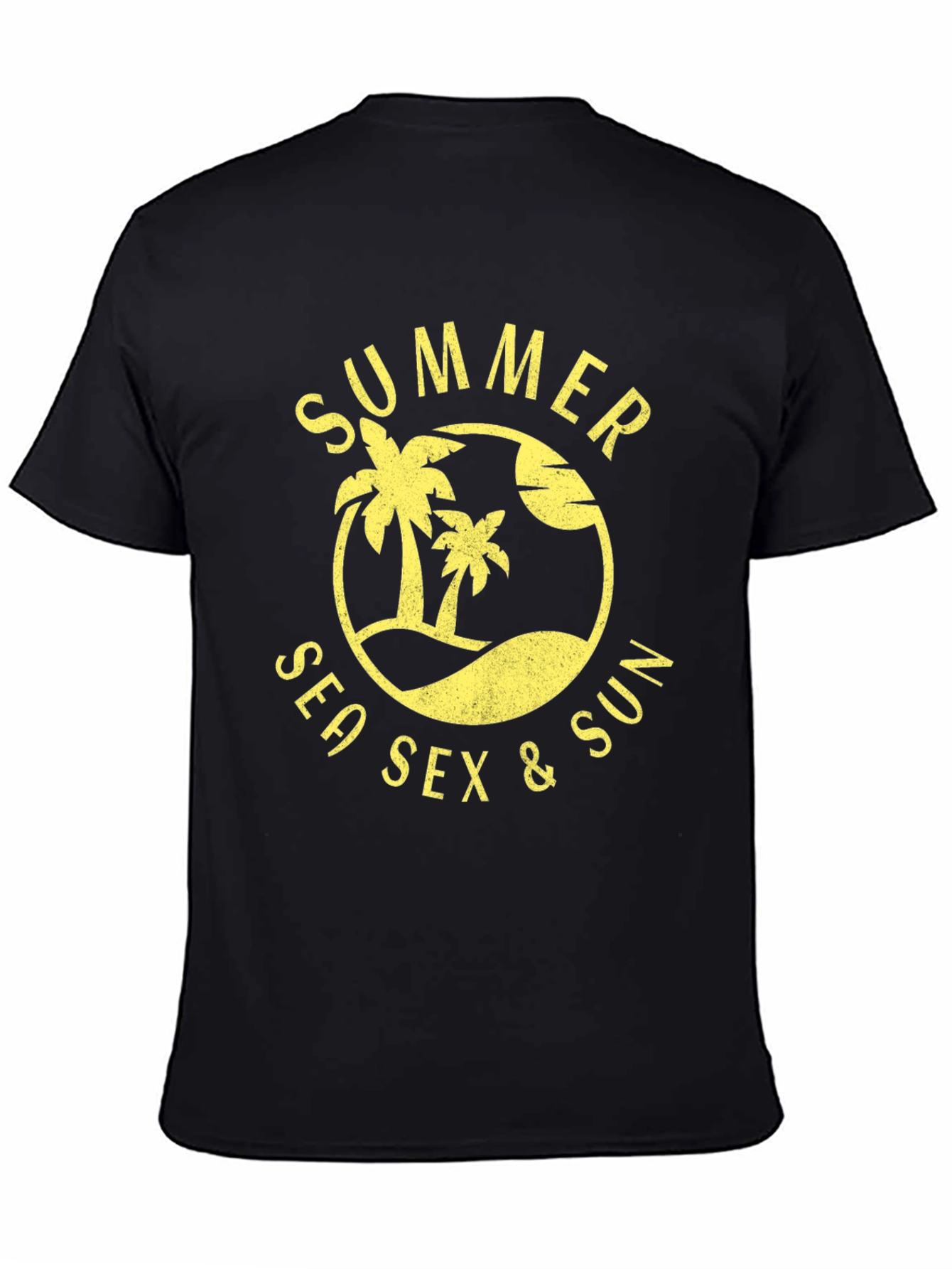 Summer Sea Sex & Sun Graphic Tee - Black