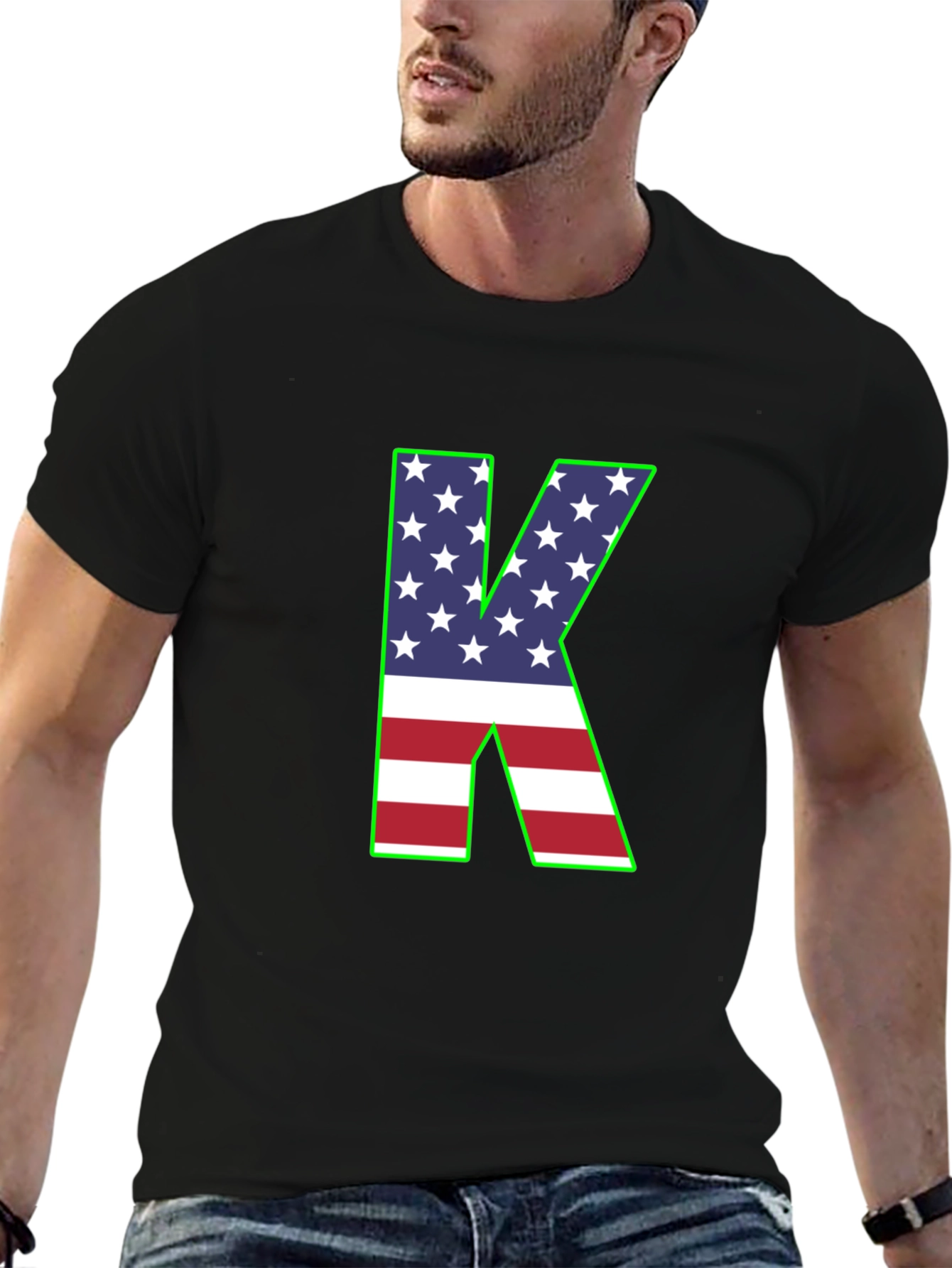 Letter K USA Flag T-Shirt