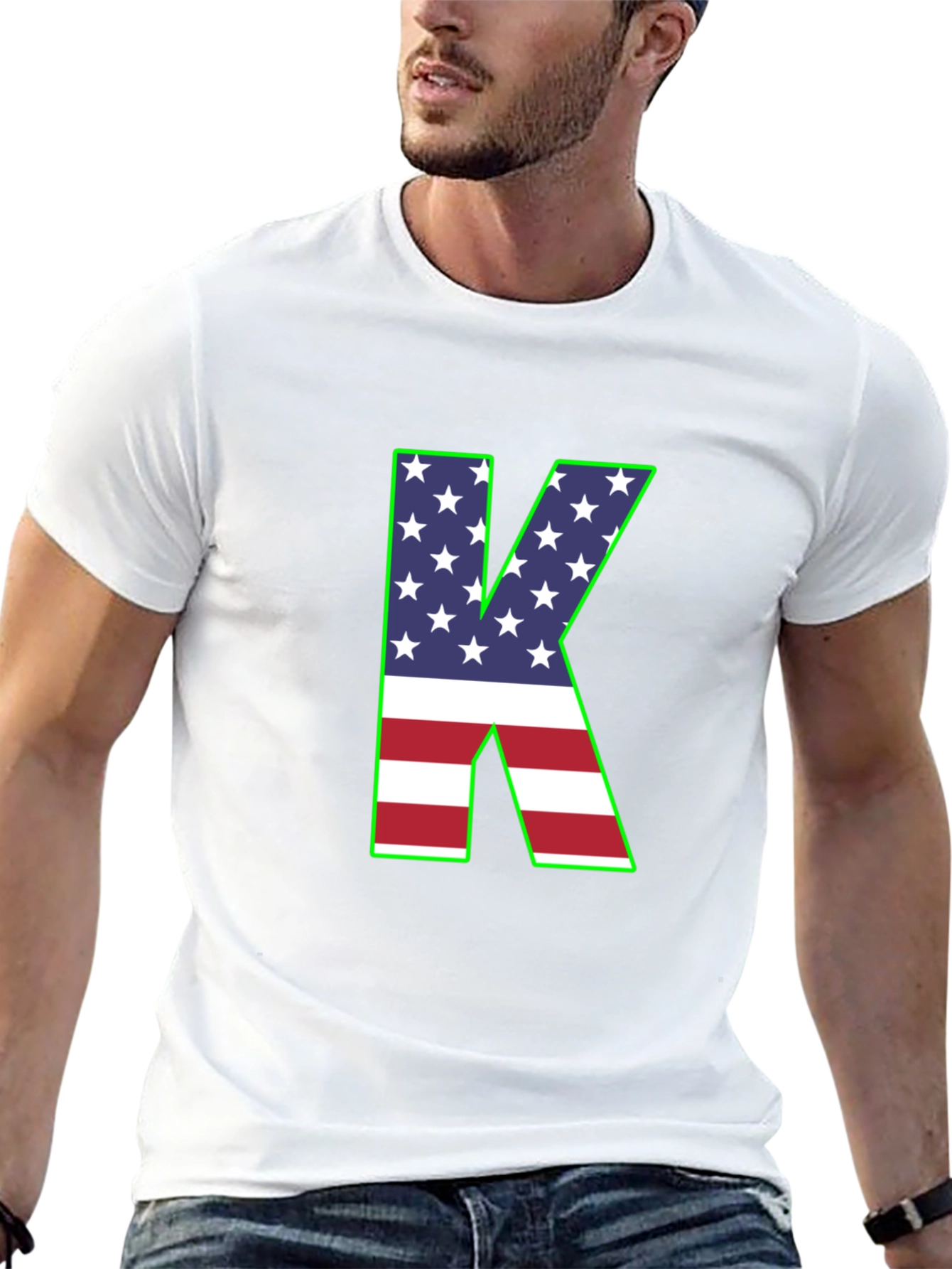 Letter K USA Flag T-Shirt