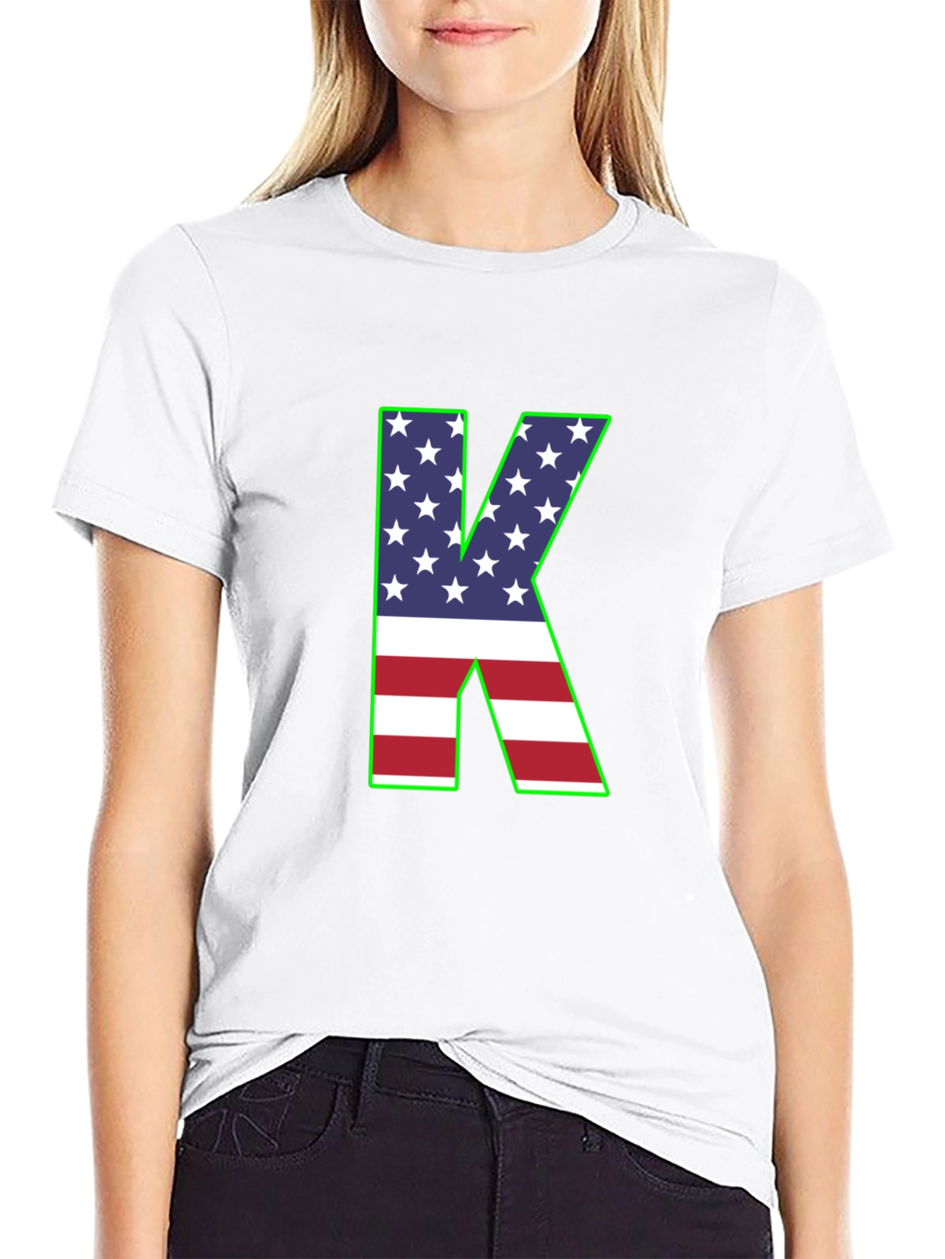 Letter K USA Flag T-Shirt