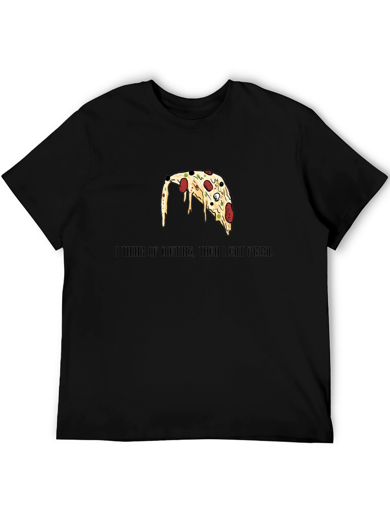 Pizza Lovers Black T-Shirt - Funny Diet Saying
