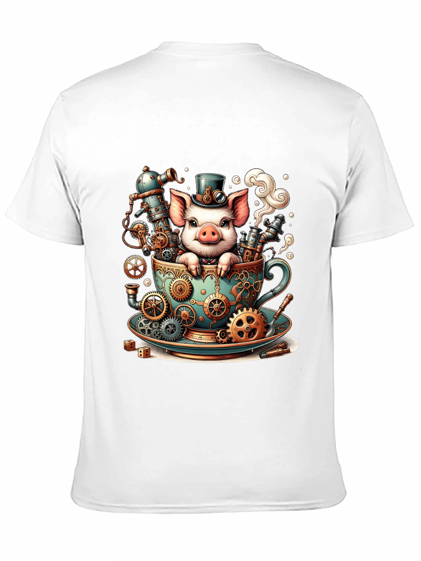 Steampunk Pig in a Teacup T-Shirt