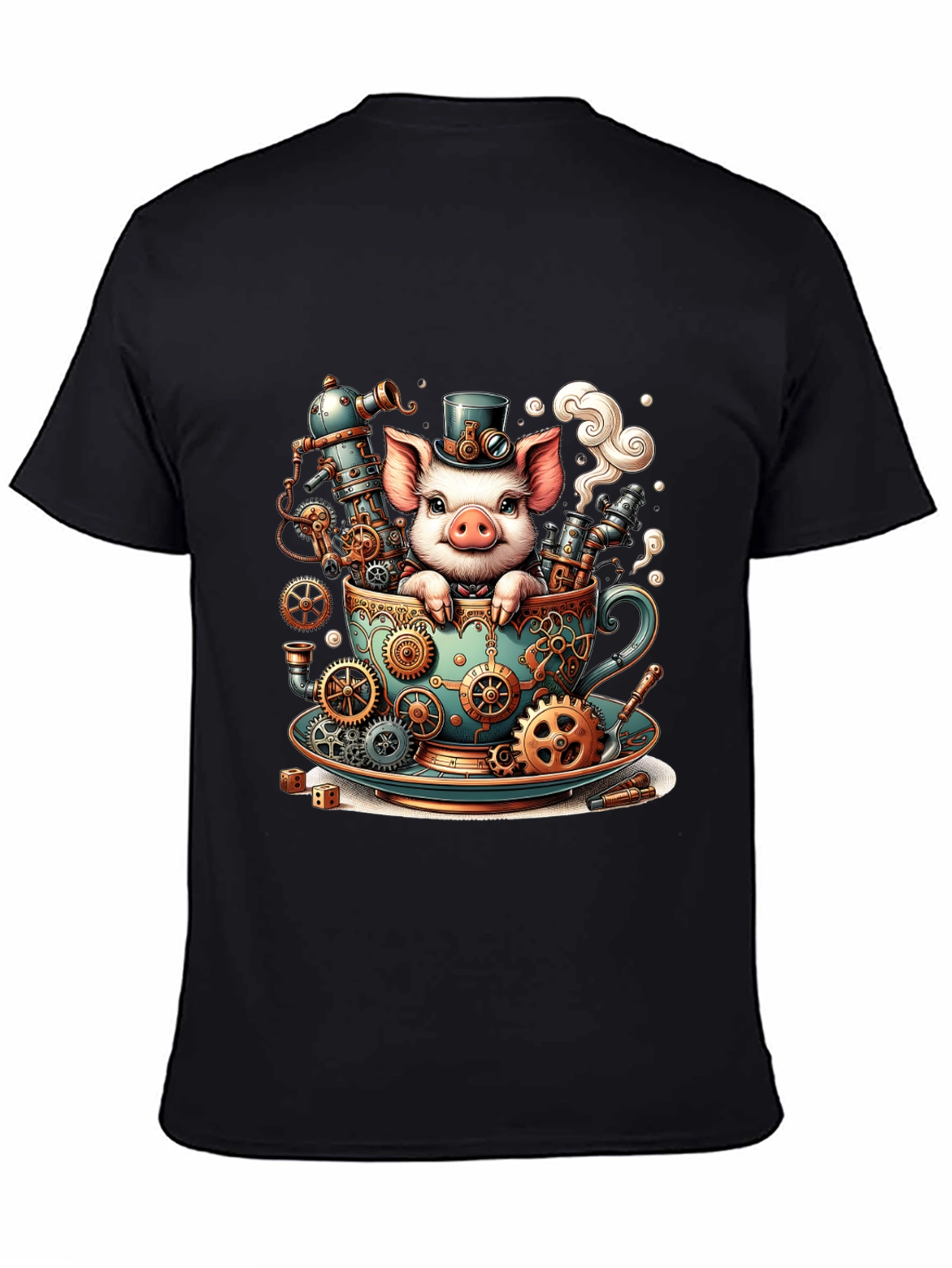 Steampunk Pig in a Teacup T-Shirt
