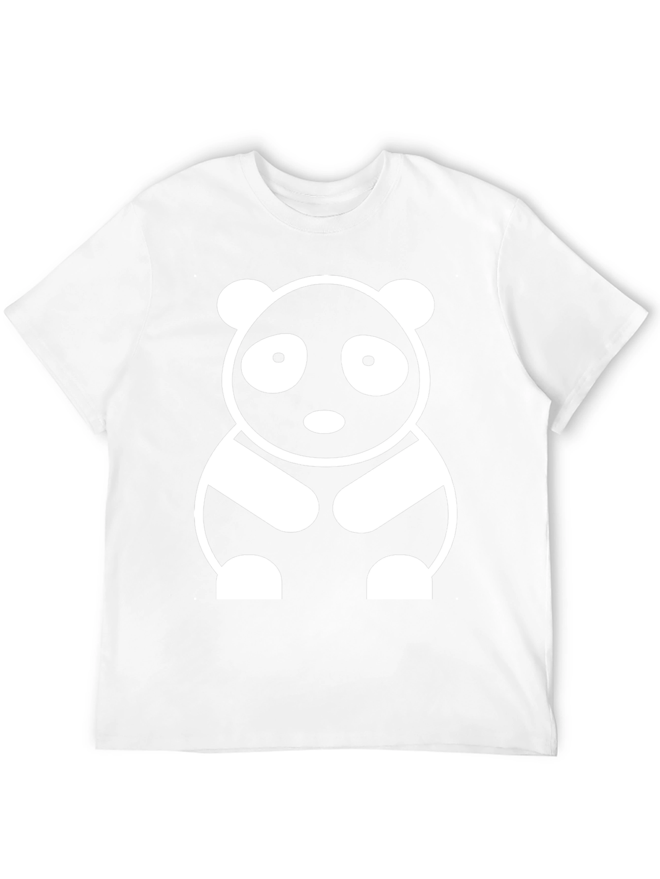 Cute Panda Graphic Tee - Black Cotton T-Shirt