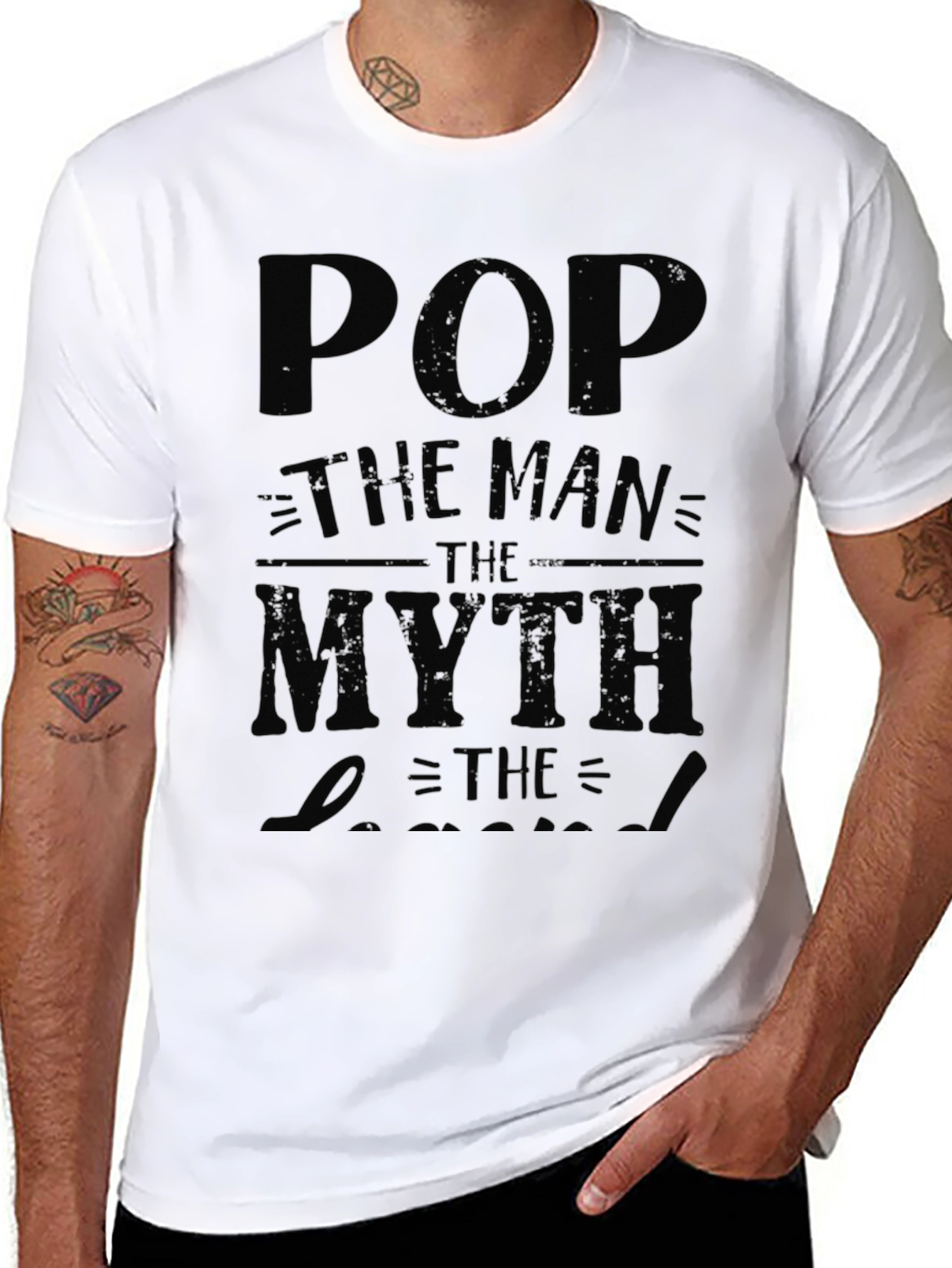 Pop The Man The Myth The Legend Black T-Shirt