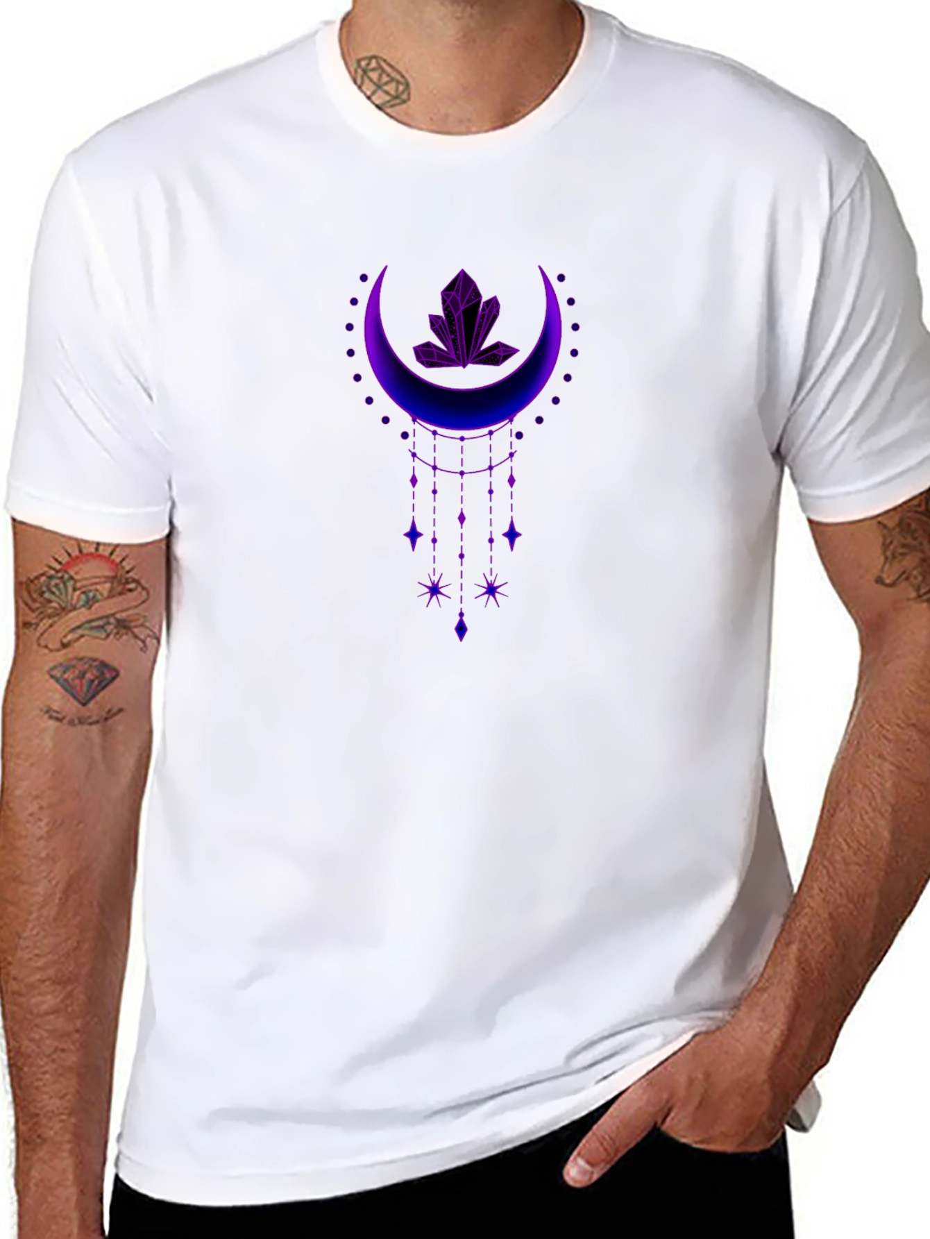 Mystic Moon Crystal Graphic Tee - Black