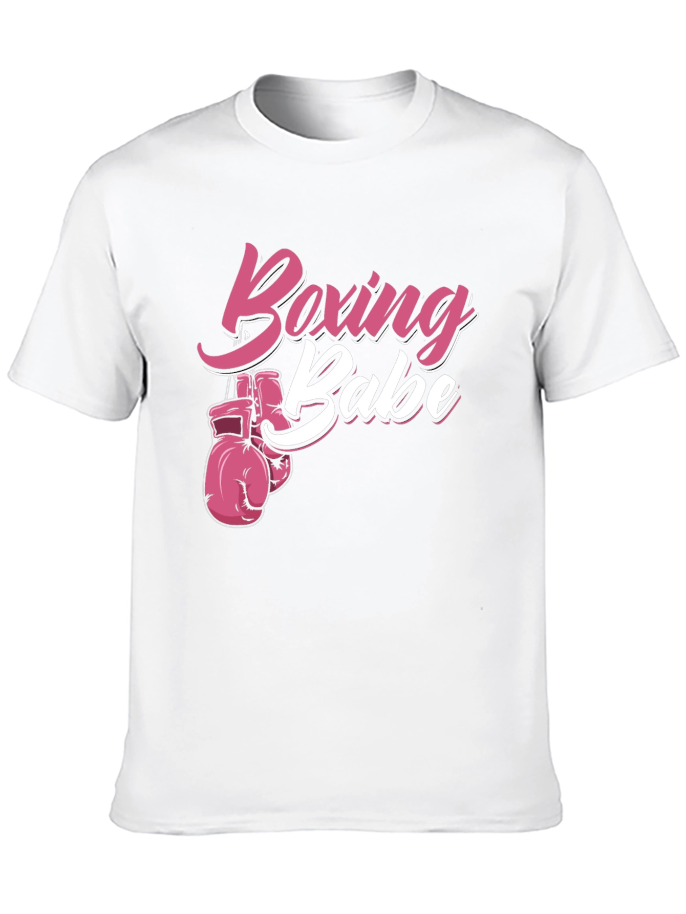 Boxing Babe T-Shirt - Pink Boxing Gloves Design