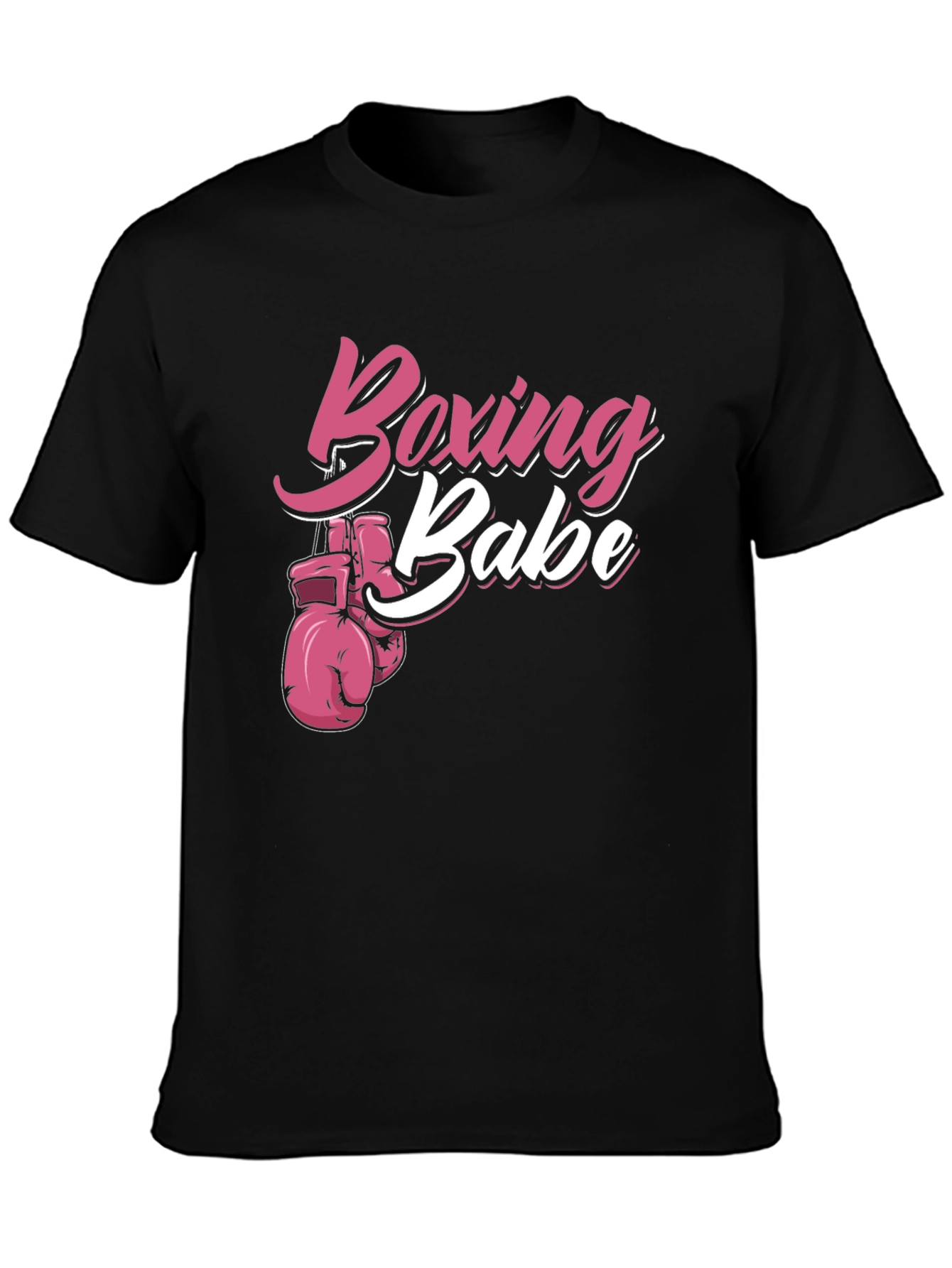 Boxing Babe T-Shirt - Pink Boxing Gloves Design
