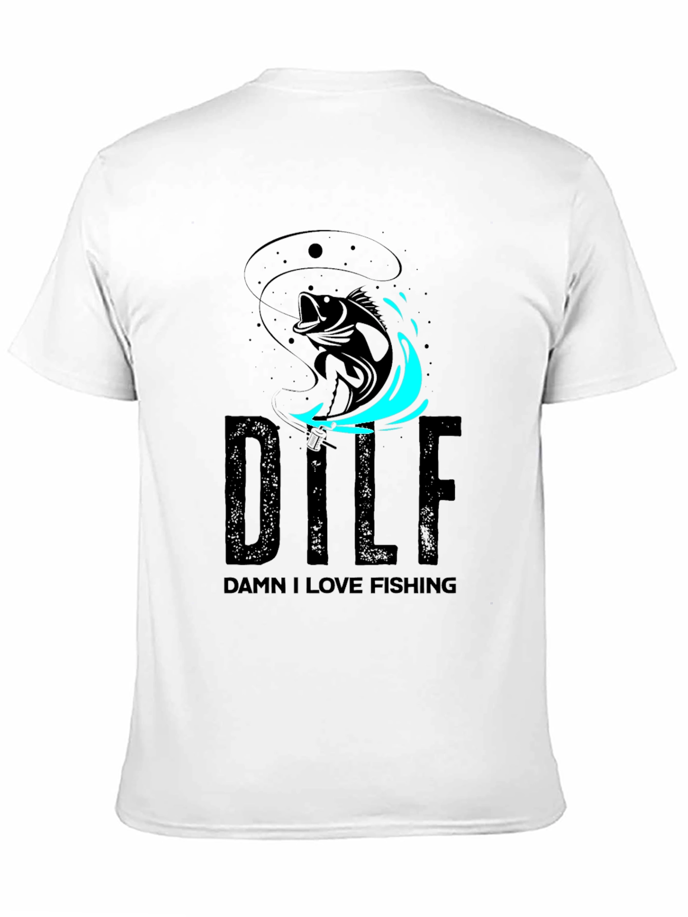 DILF Damn I Love Fishing Graphic Tee - Black