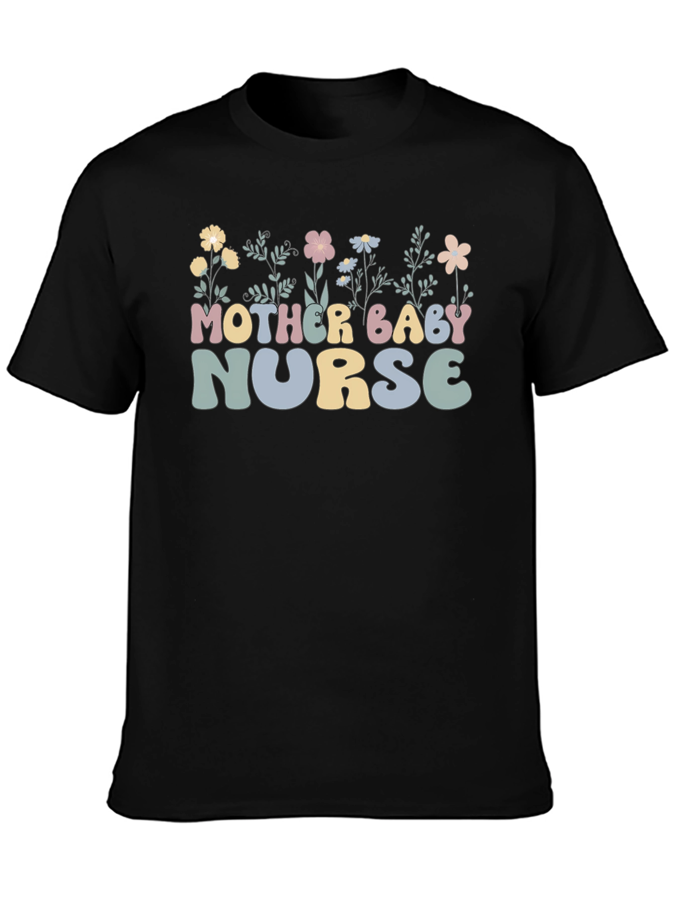 Mother Baby Nurse T-Shirt | Floral Design